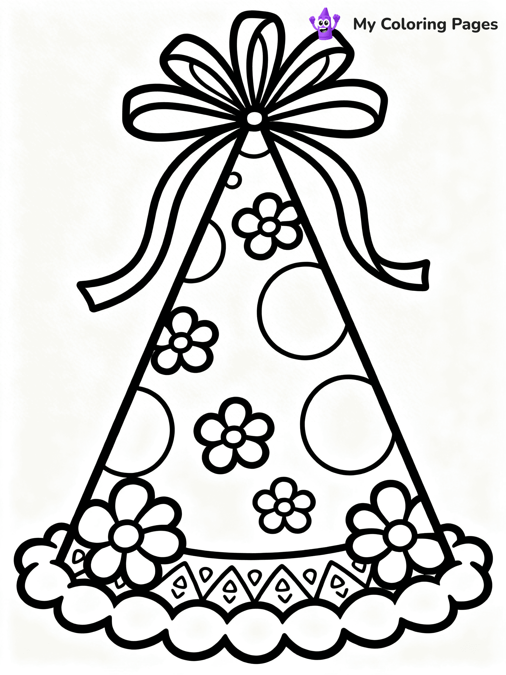 Birthday Hat Coloring Pages - 12