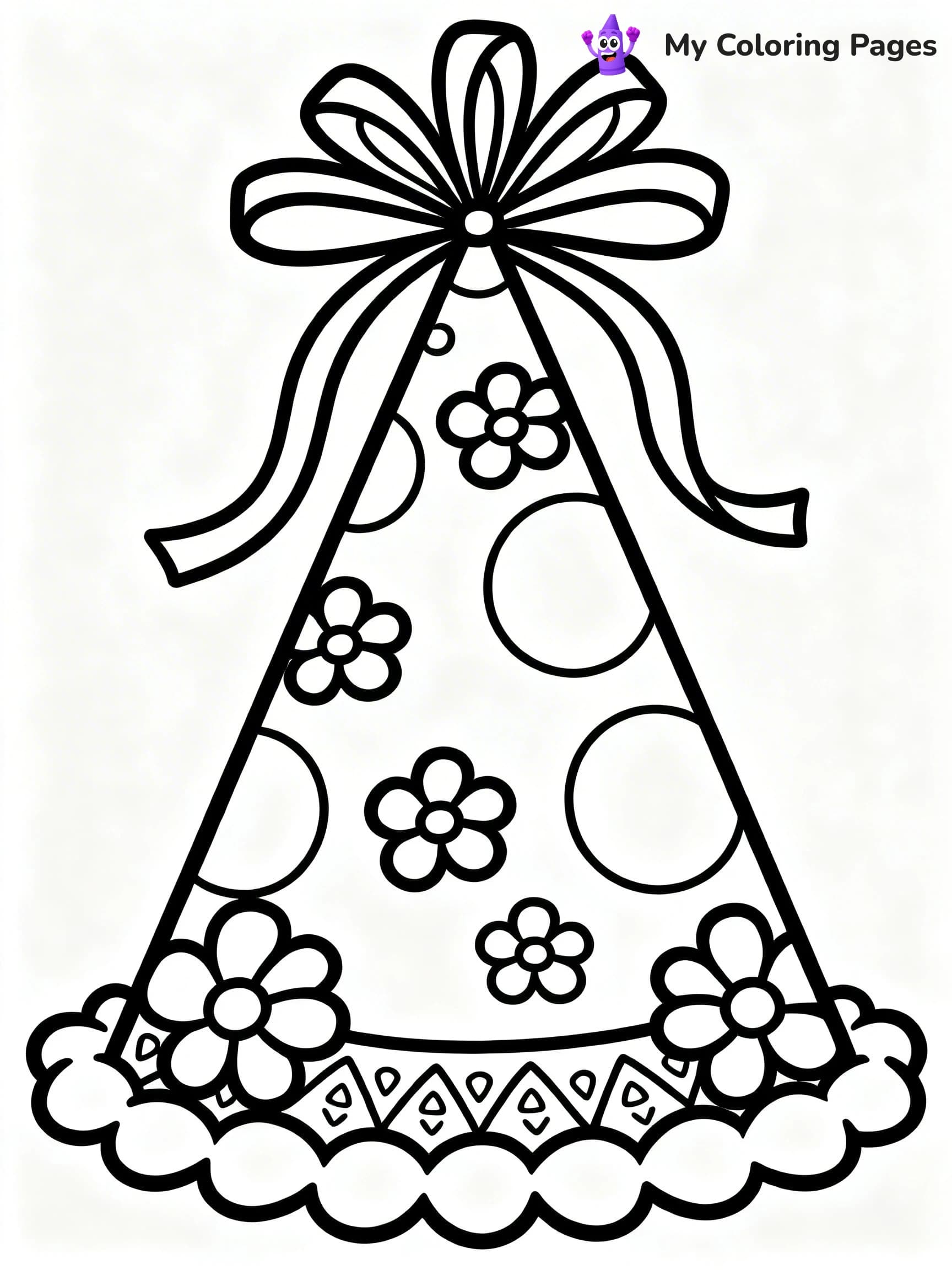 Birthday Hat Coloring Pages - 12