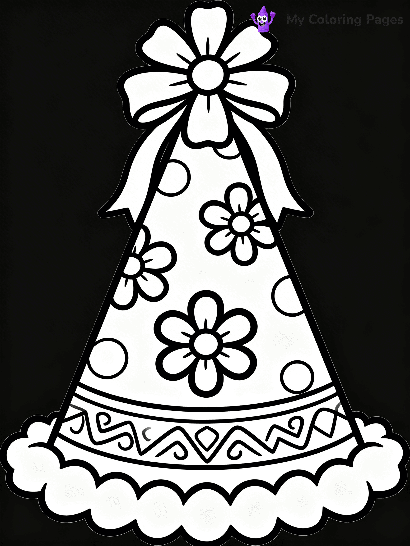 Birthday Hat Coloring Pages - 11