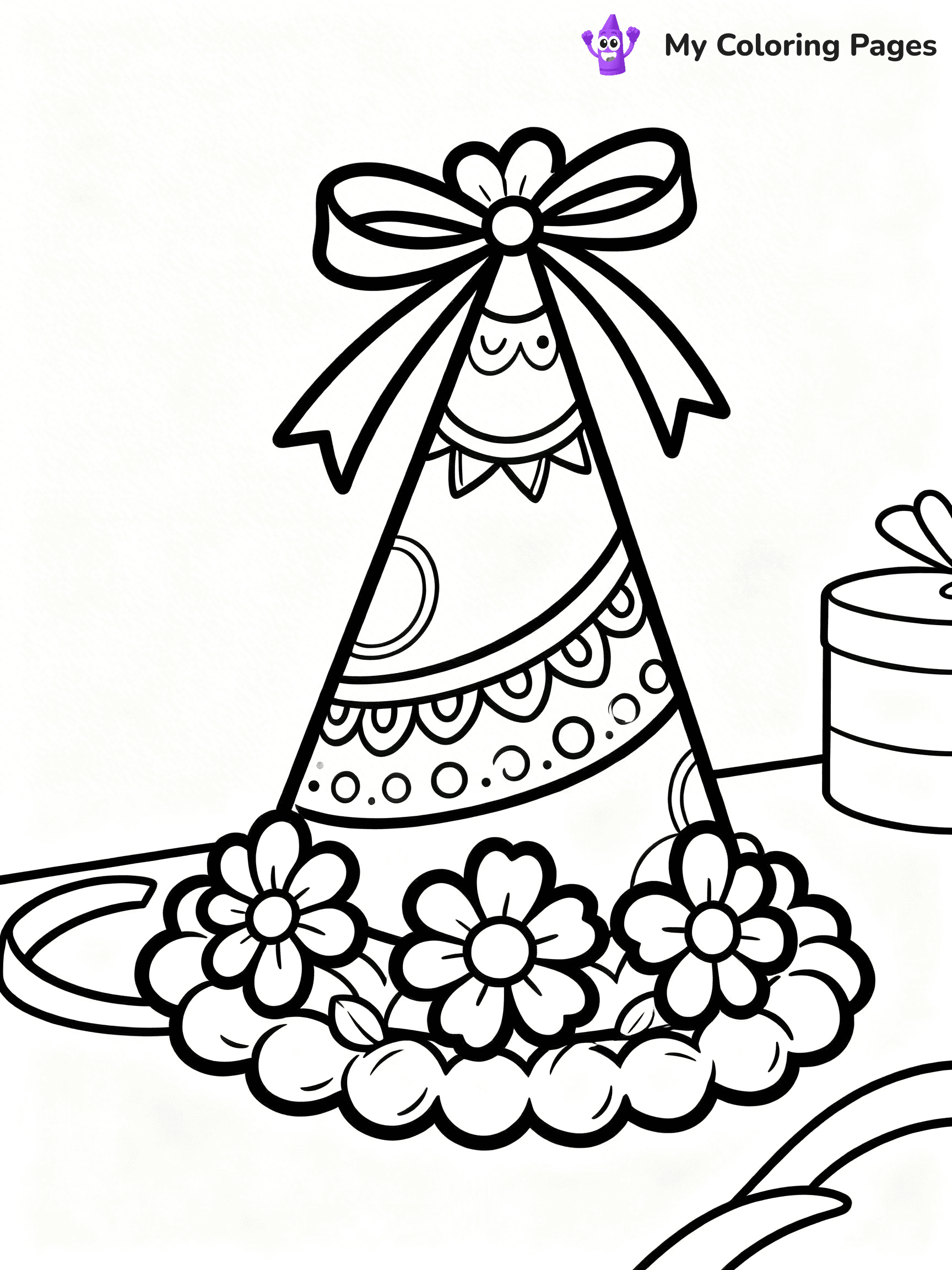 Birthday Hat Coloring Pages - 10