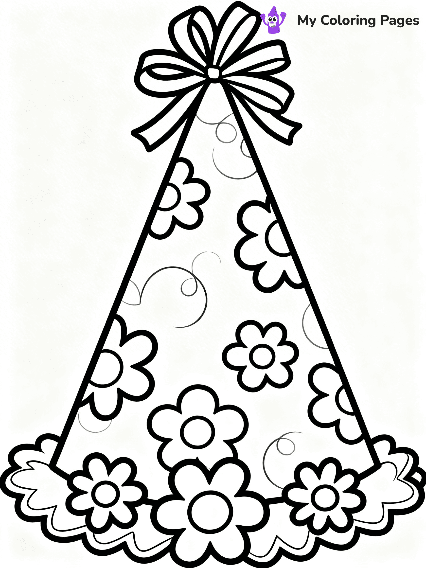 Birthday Hat Coloring Pages - 9
