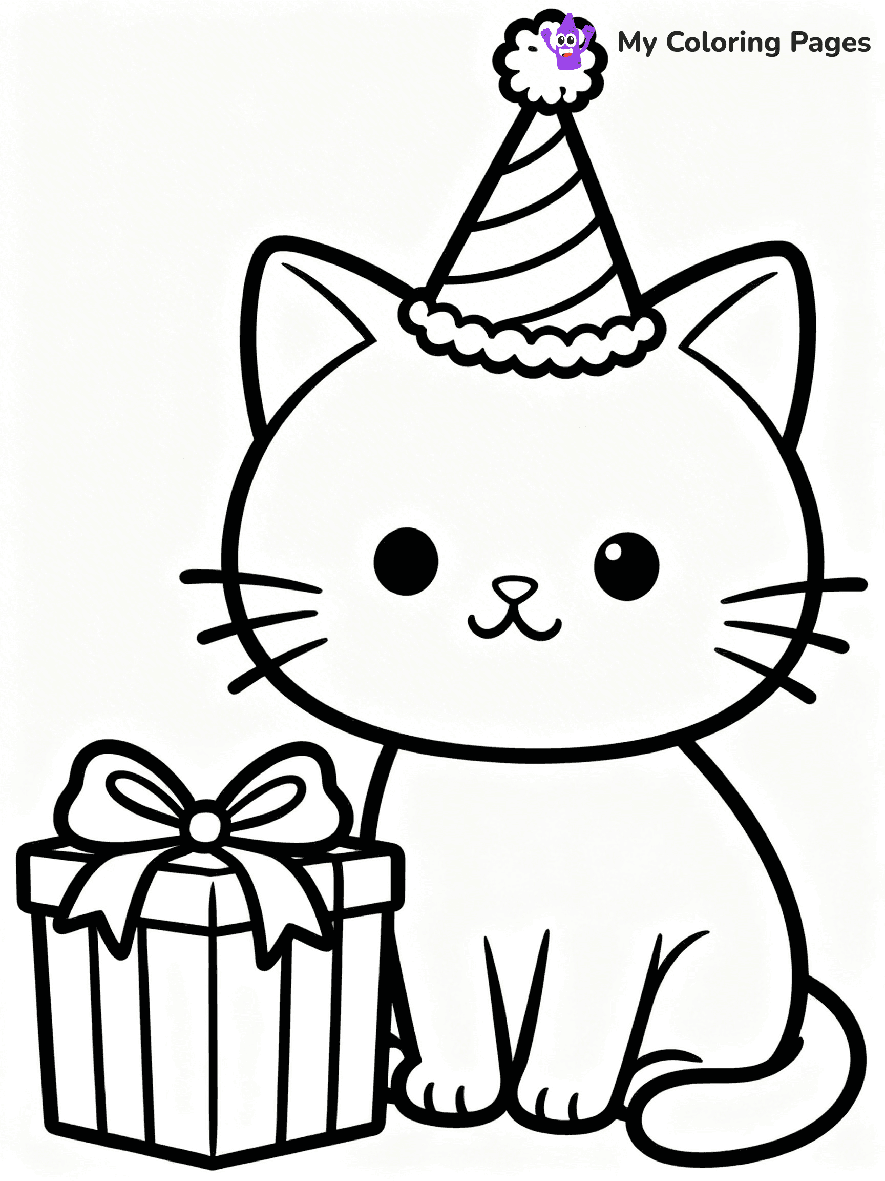 Birthday Hat Coloring Pages - 2