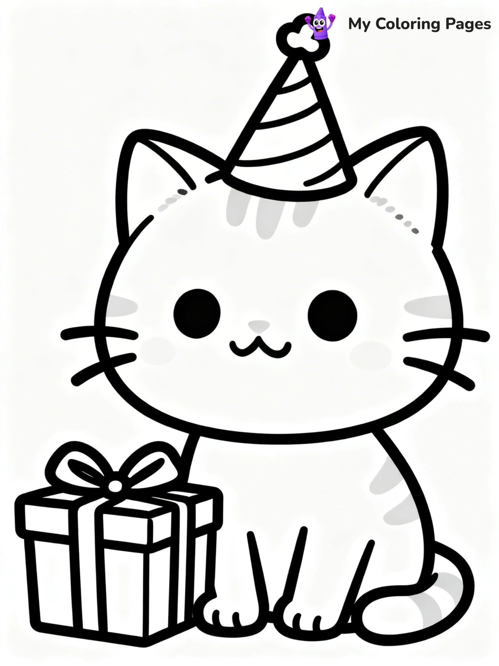 Birthday Hat Coloring Pages - 1