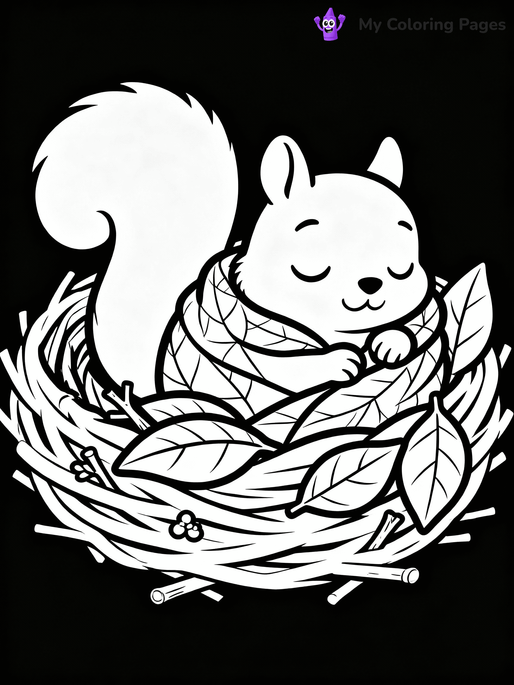 Squirrel Coloring Pages - 13