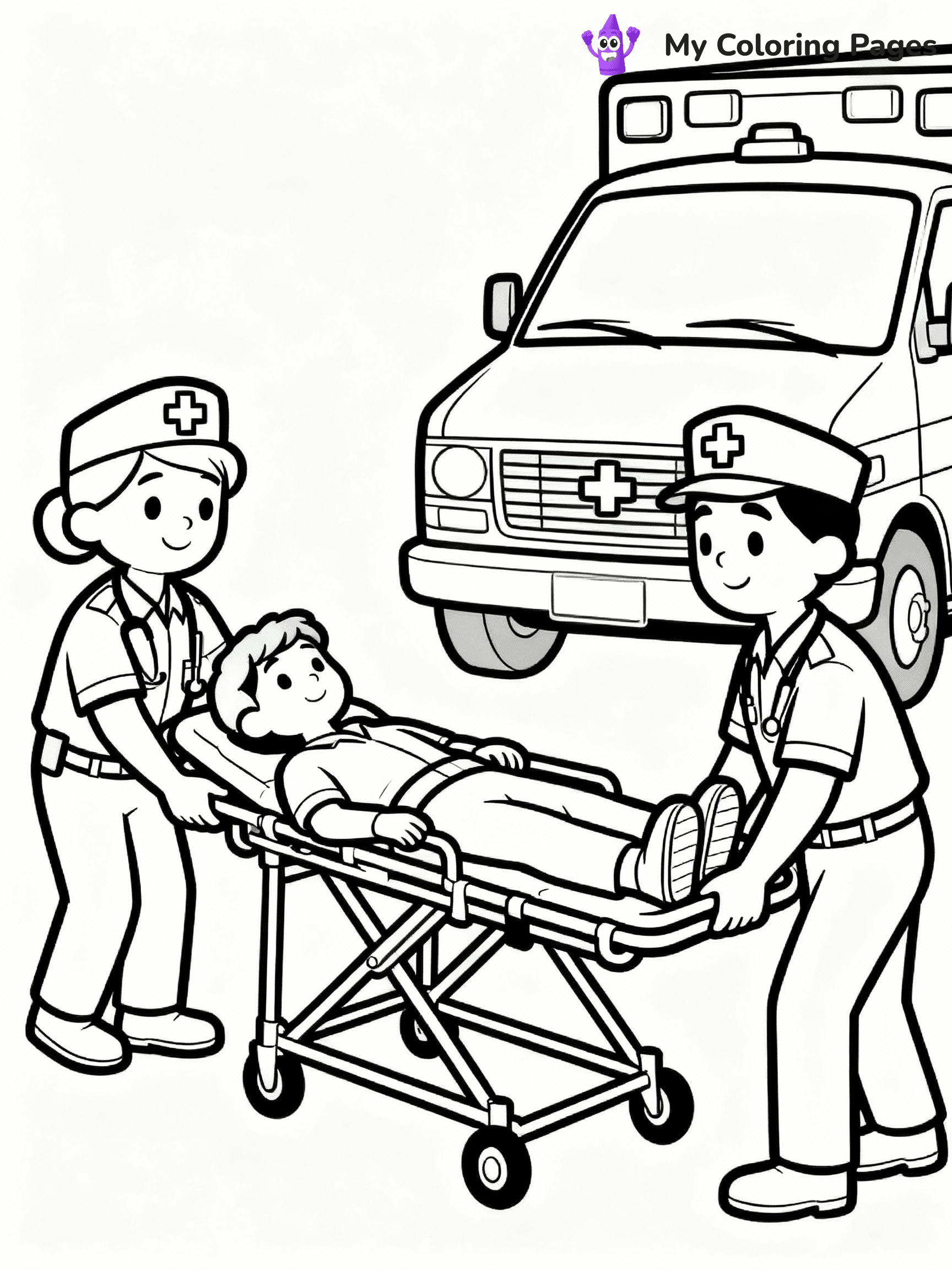 Ambulance Coloring Pages - 24