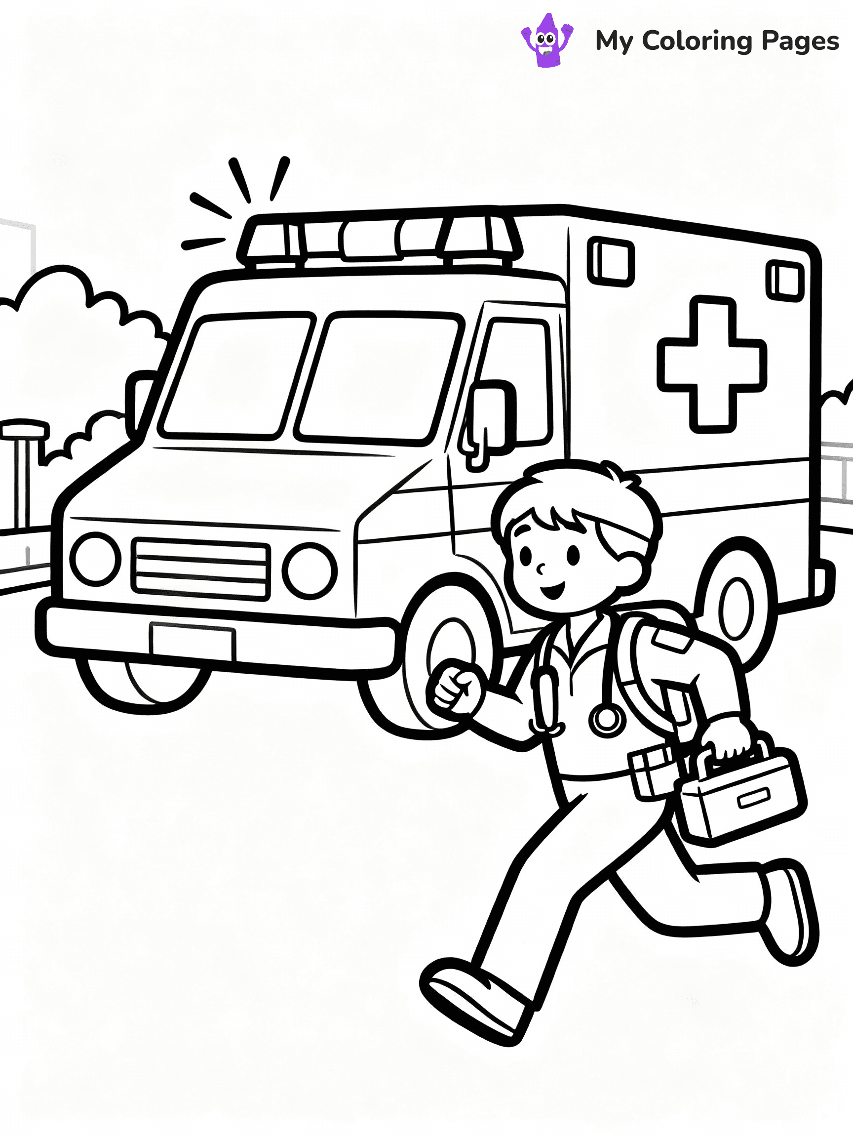 Ambulance Coloring Pages - 8