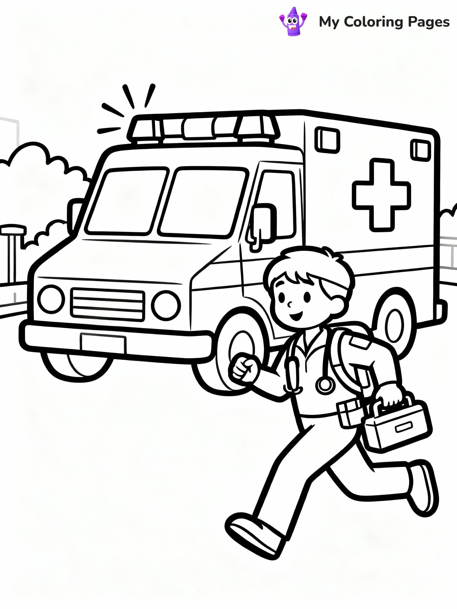 Ambulance Coloring Pages - 8