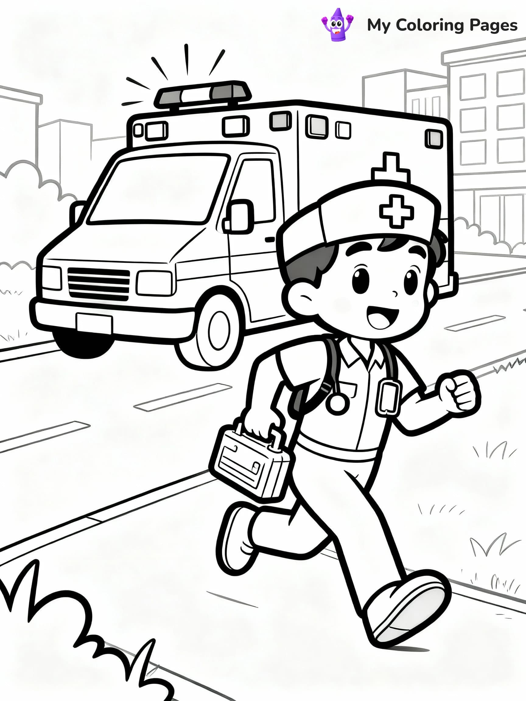 Ambulance Coloring Pages - 6