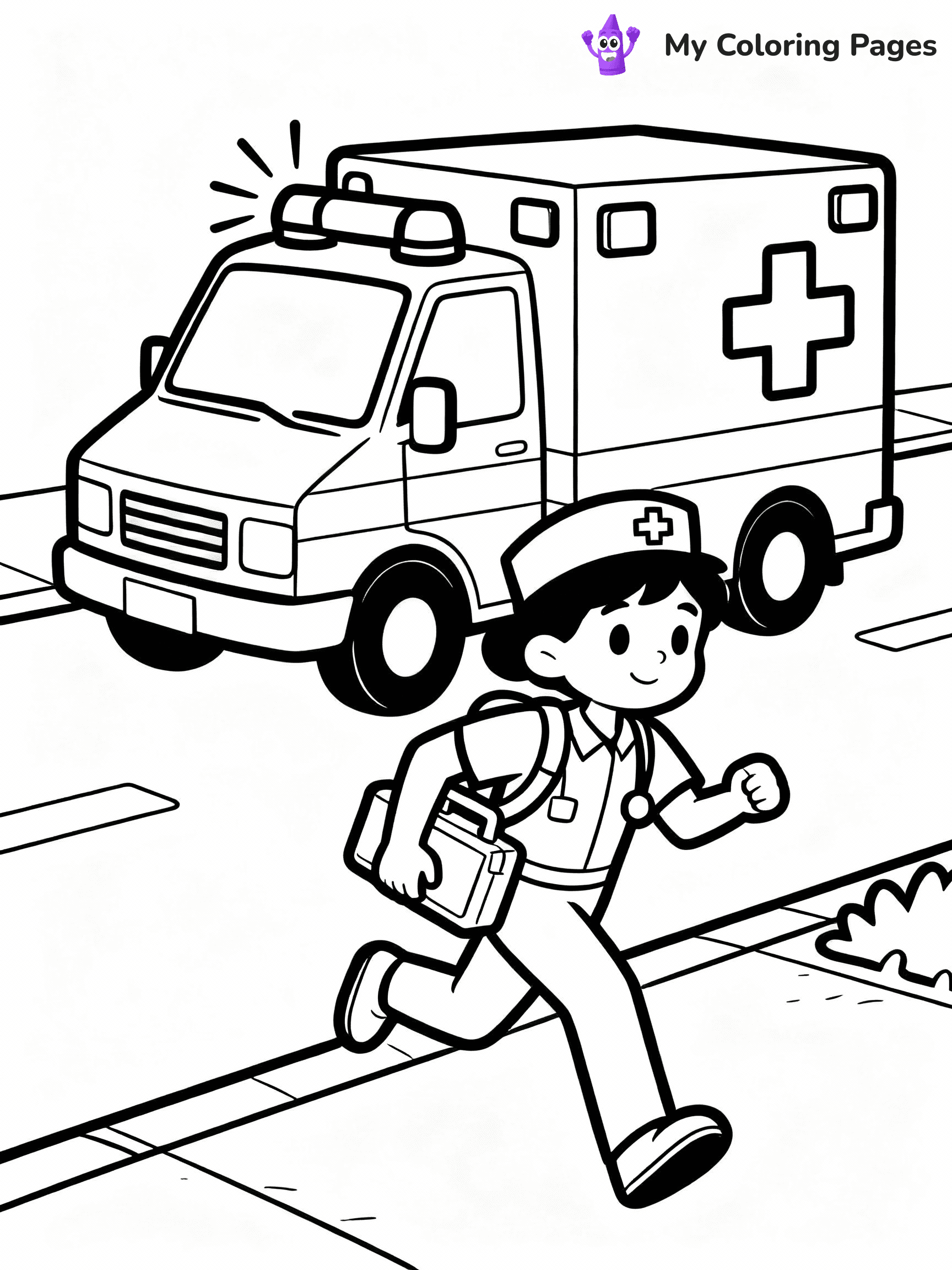 Ambulance Coloring Pages - 2