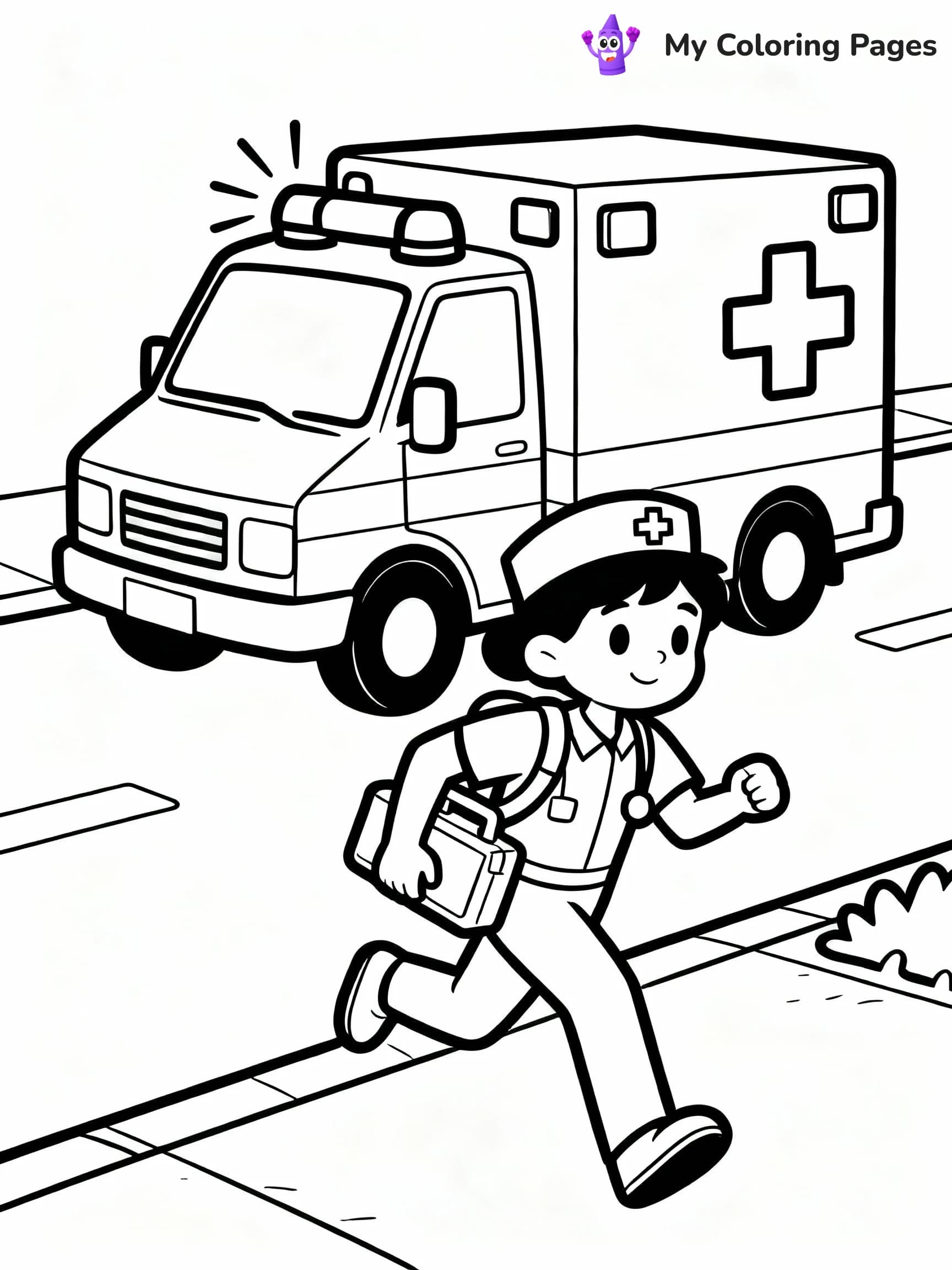 Ambulance Coloring Pages - 2