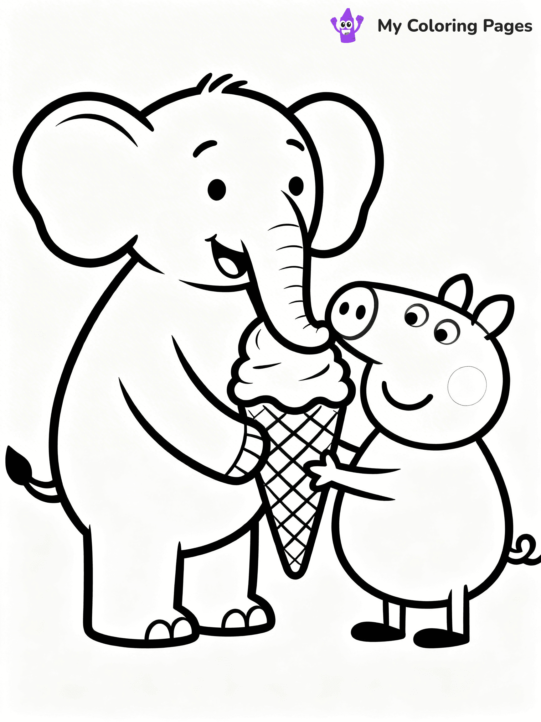 Elephant and Piggie Coloring Pages - 12