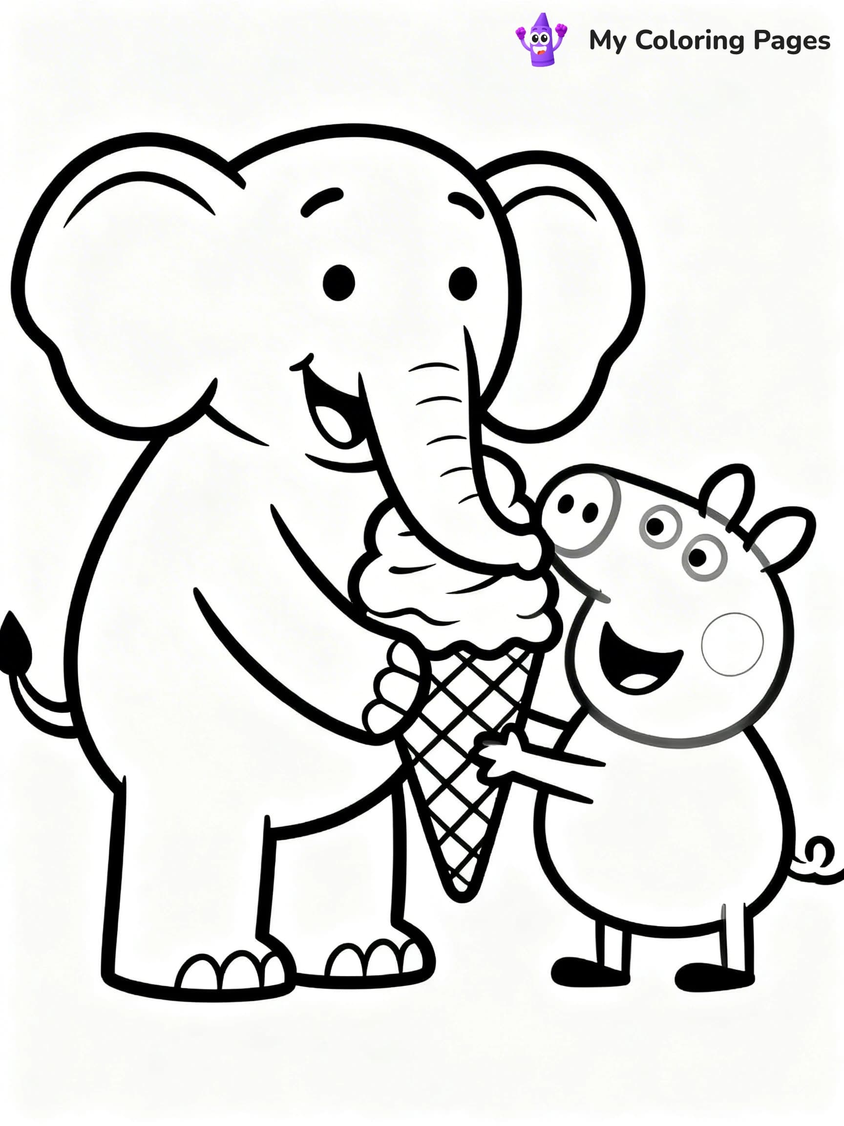 Elephant and Piggie Coloring Pages - 11