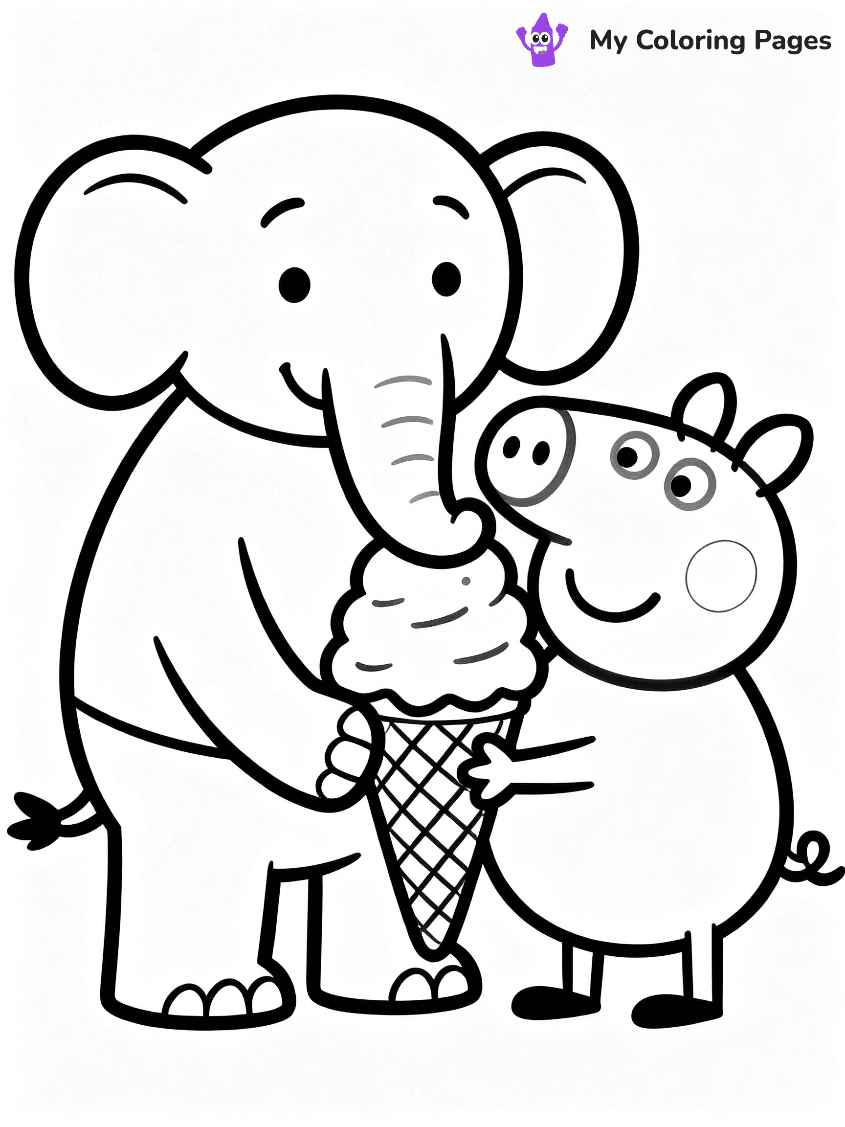 Elephant and Piggie Coloring Pages - 10