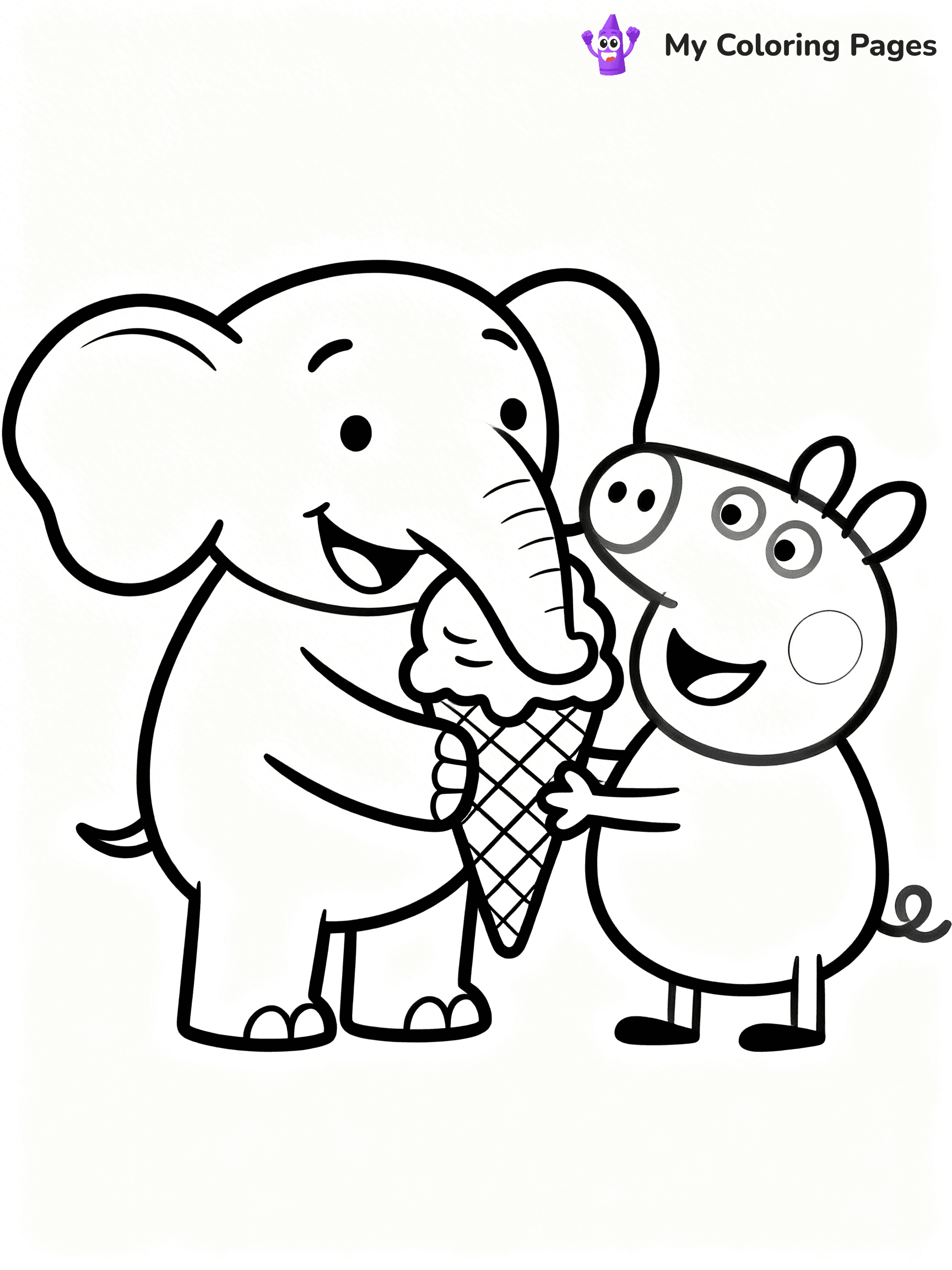 Elephant and Piggie Coloring Pages - 9