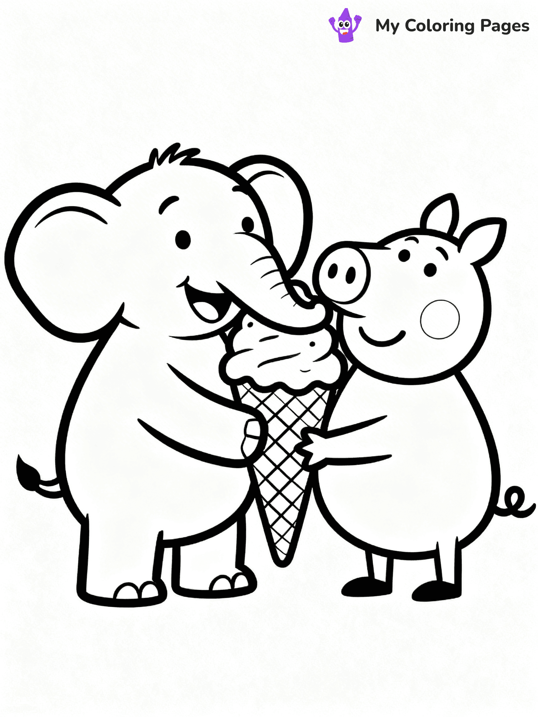 Elephant and Piggie Coloring Pages - 8