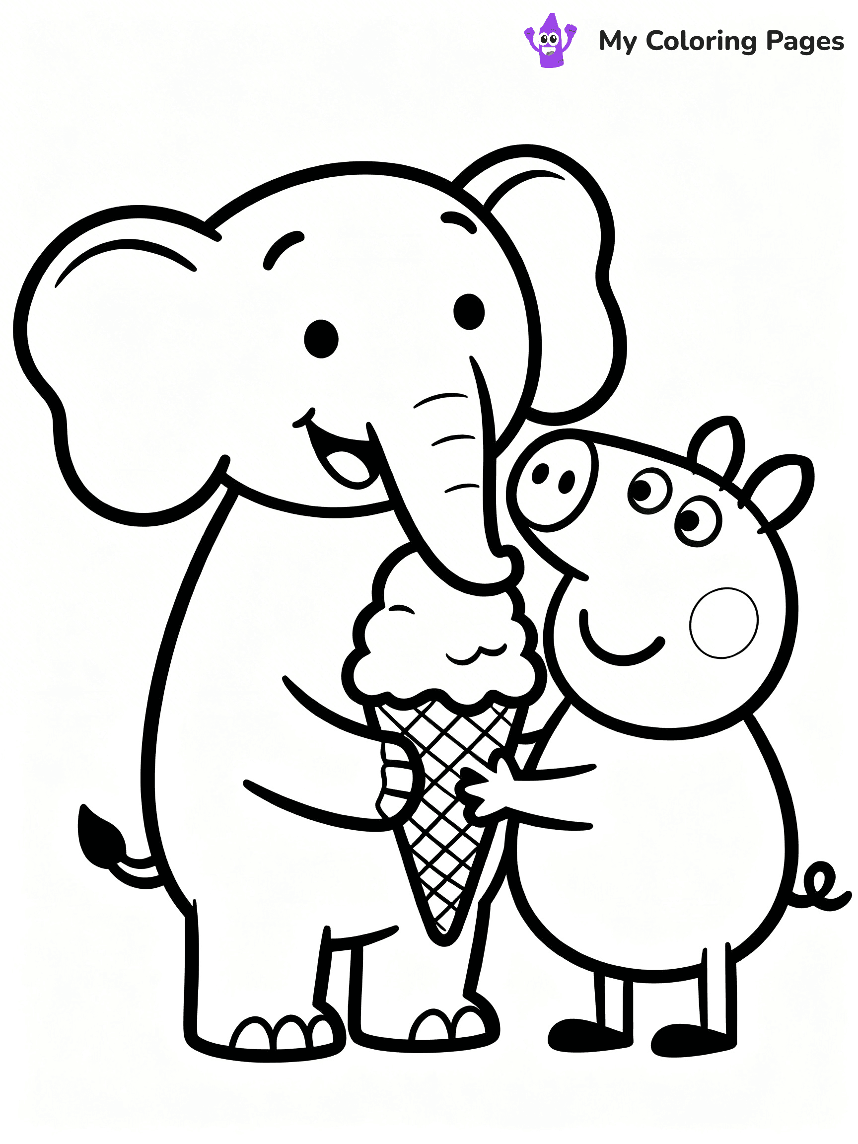 Elephant and Piggie Coloring Pages - 7