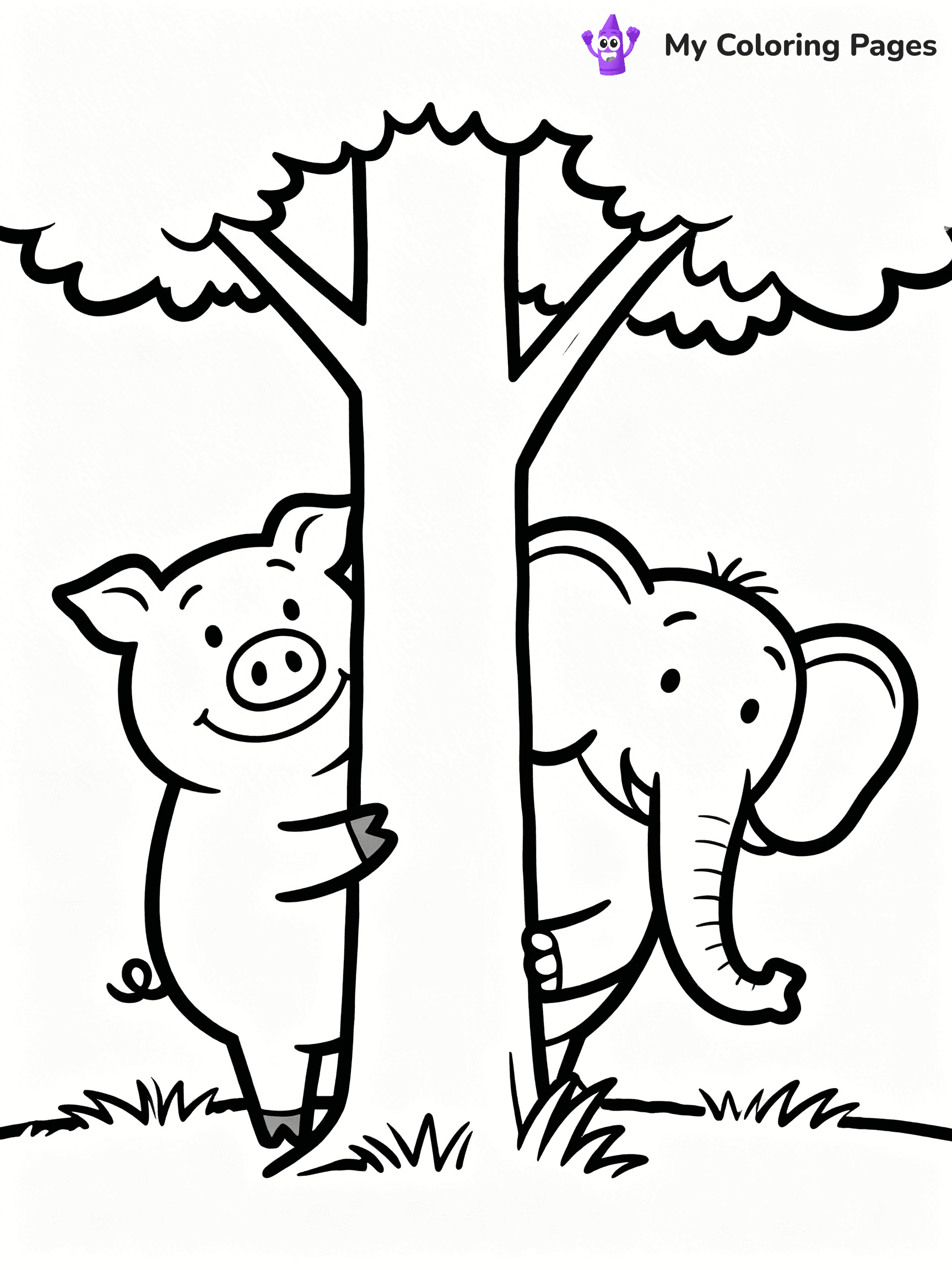 Elephant and Piggie Coloring Pages - 6