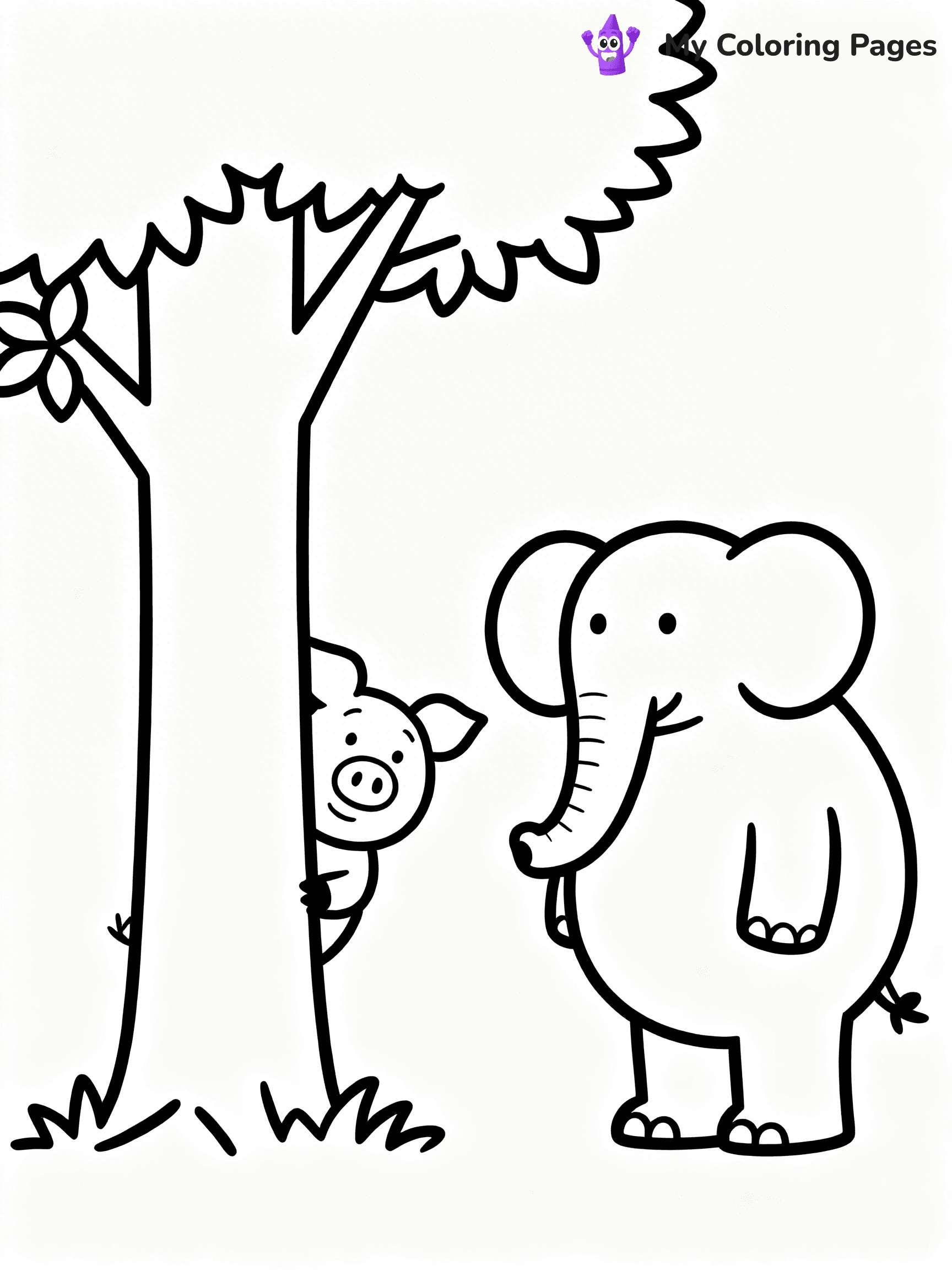 Elephant and Piggie Coloring Pages - 5