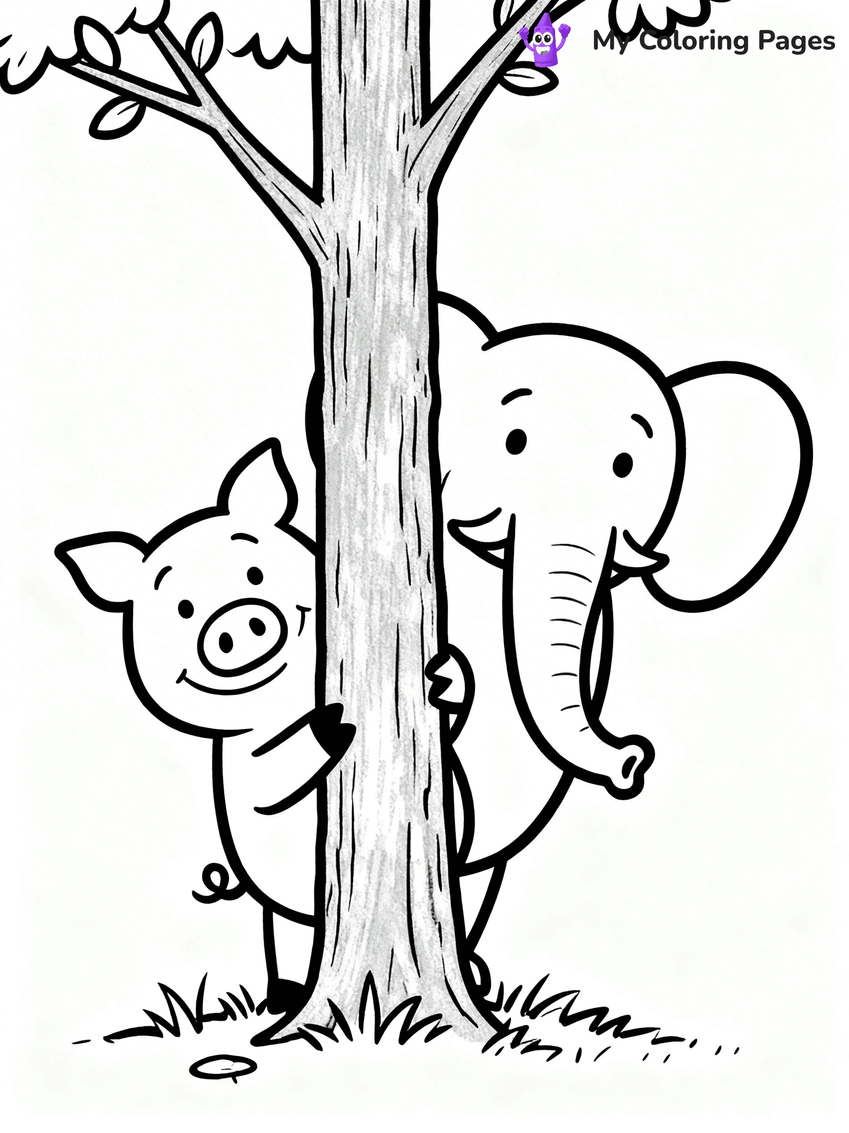 Elephant and Piggie Coloring Pages - 4
