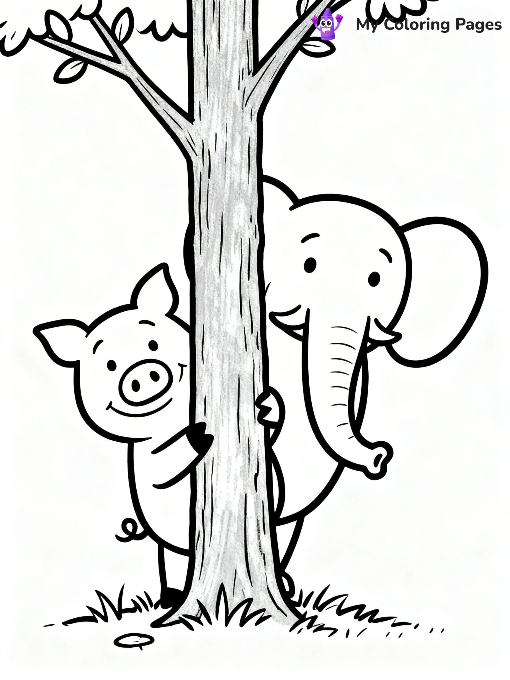 Elephant and Piggie Coloring Pages - 4