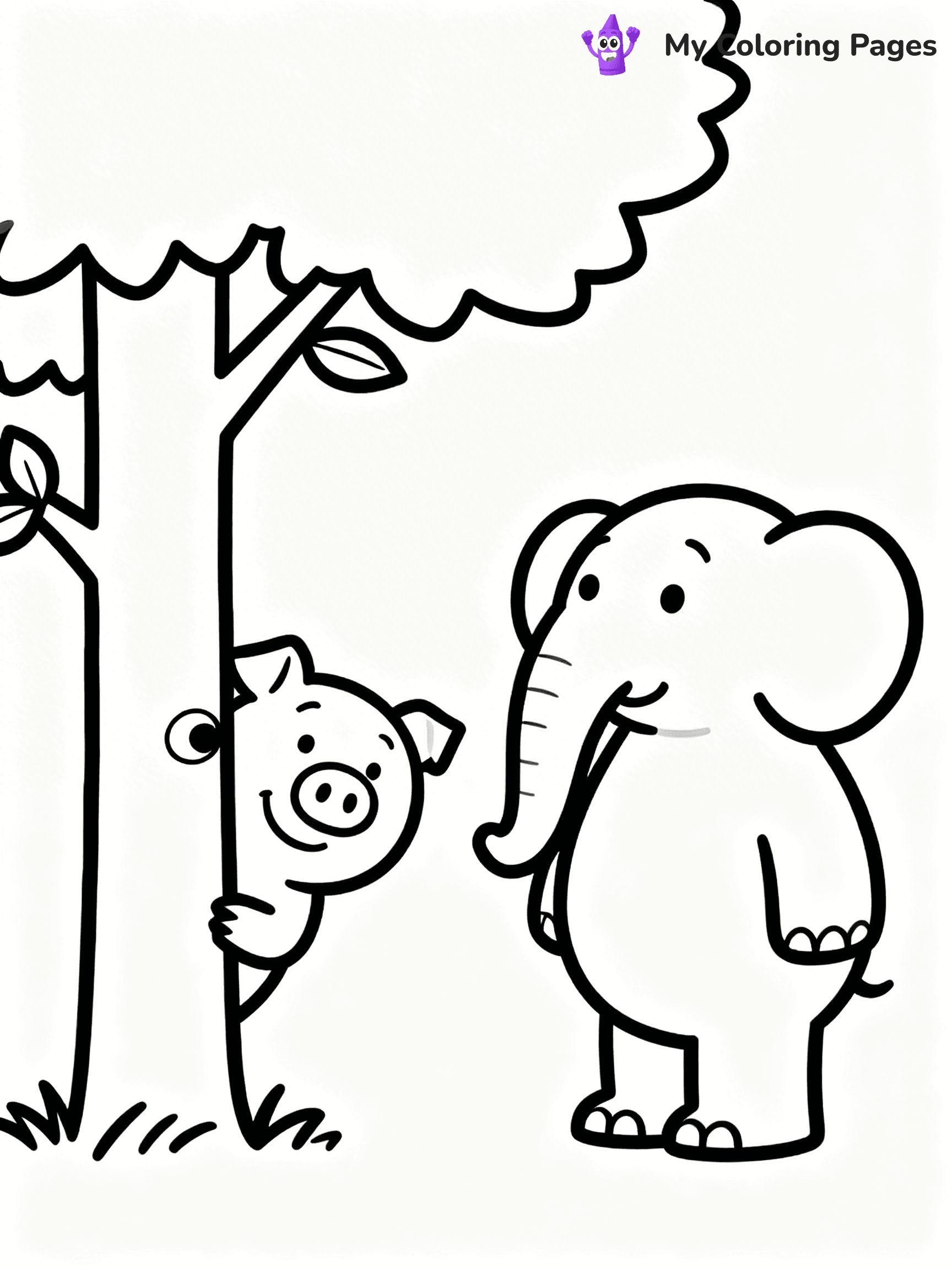 Elephant and Piggie Coloring Pages - 3