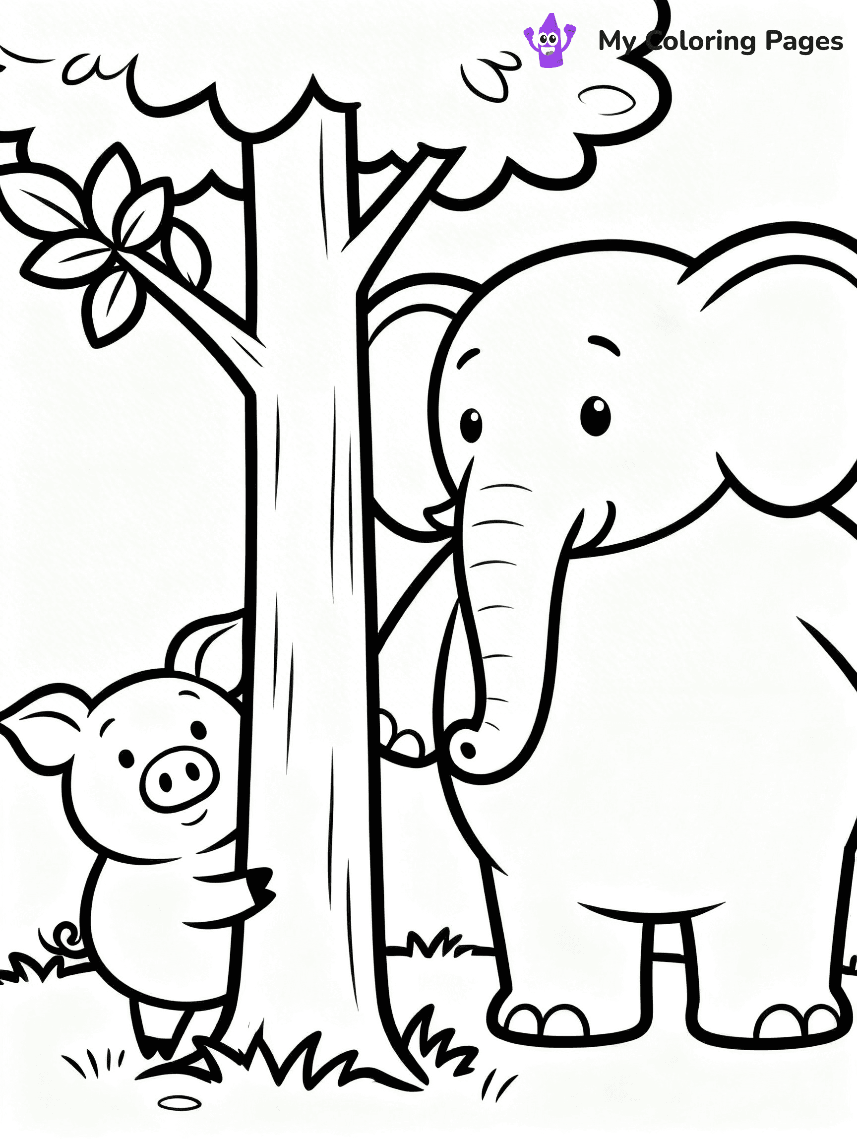Elephant and Piggie Coloring Pages - 2