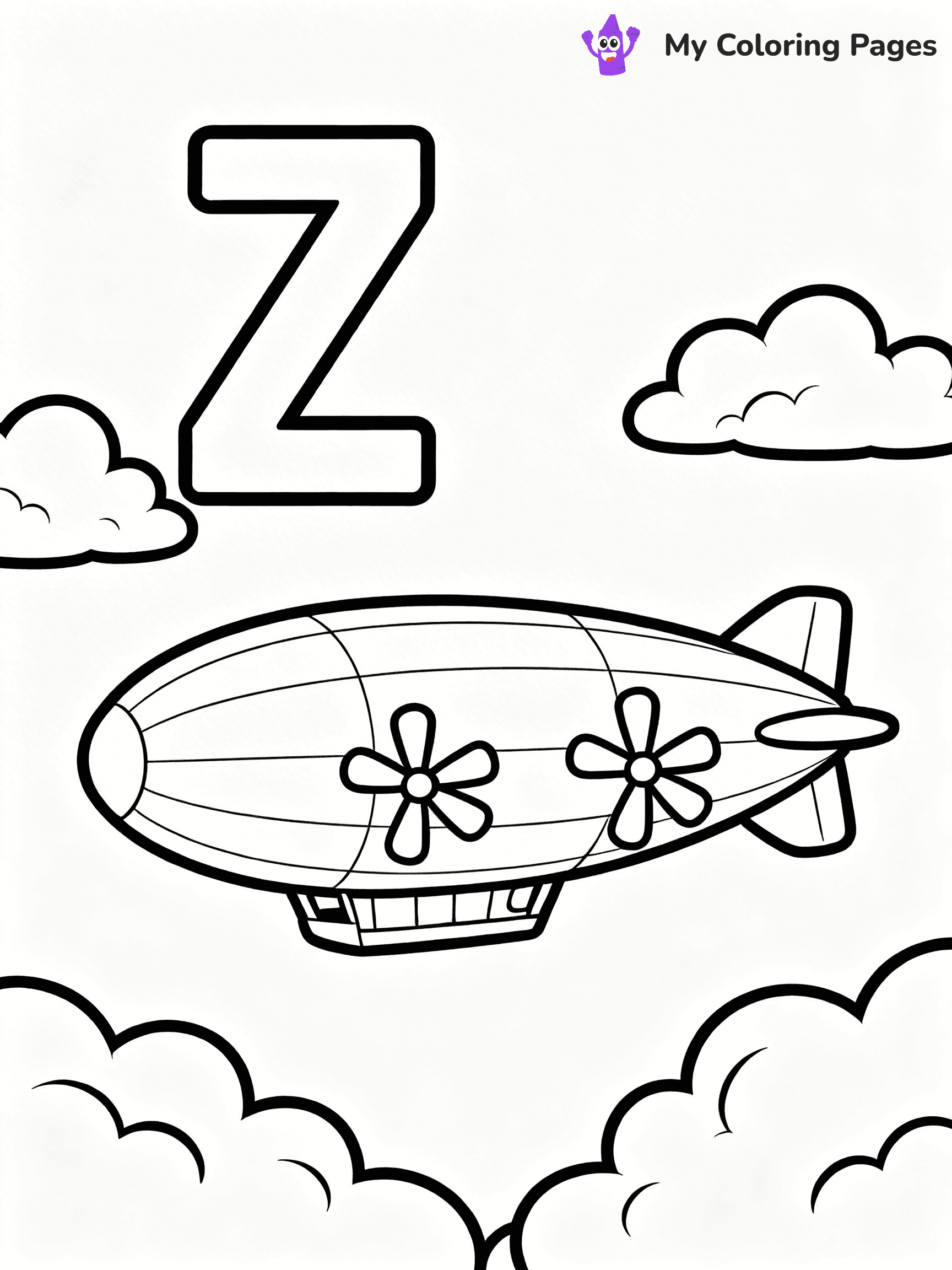 Letter Z Coloring Pages - 33