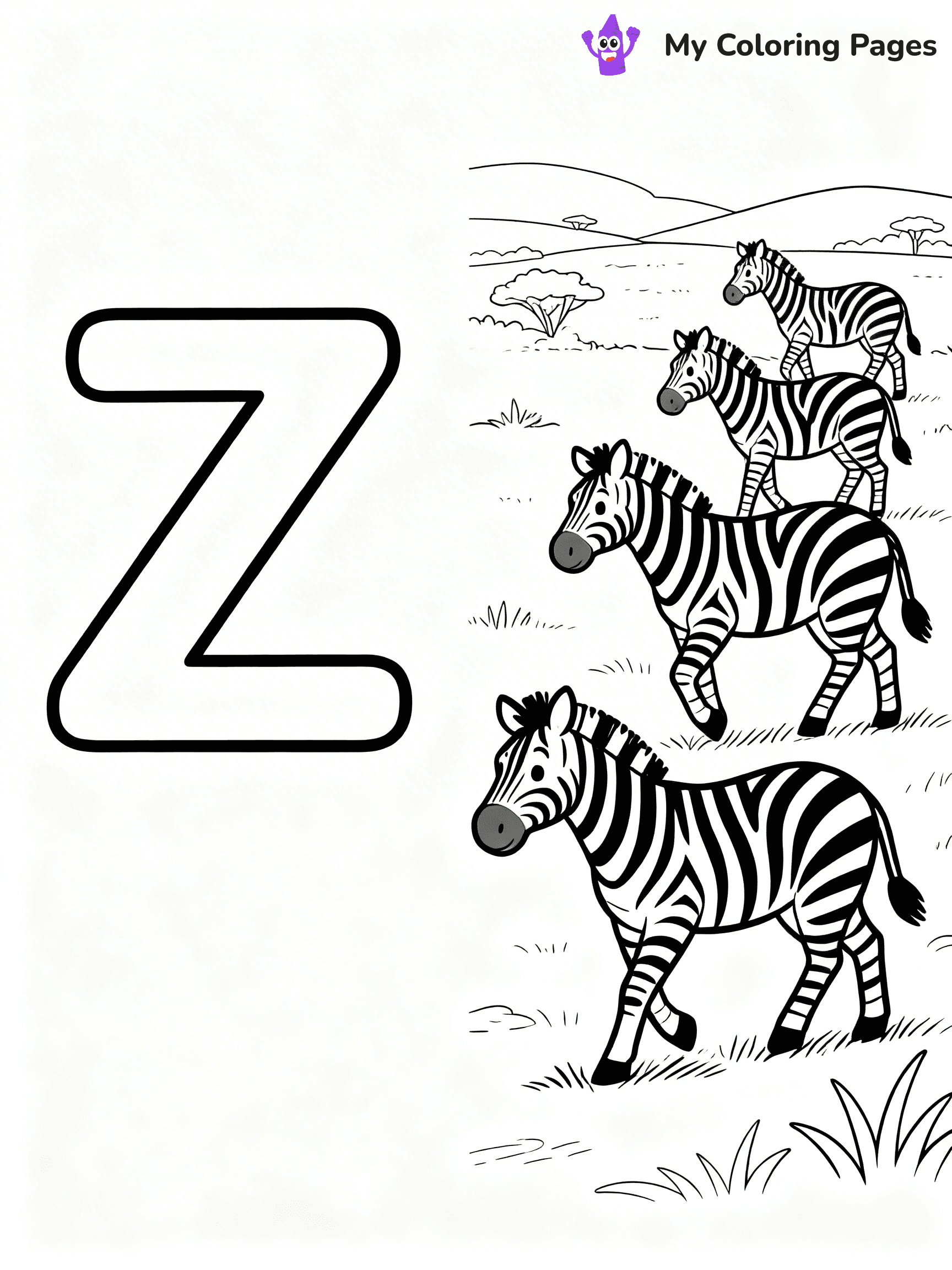 Letter Z Coloring Pages - 9