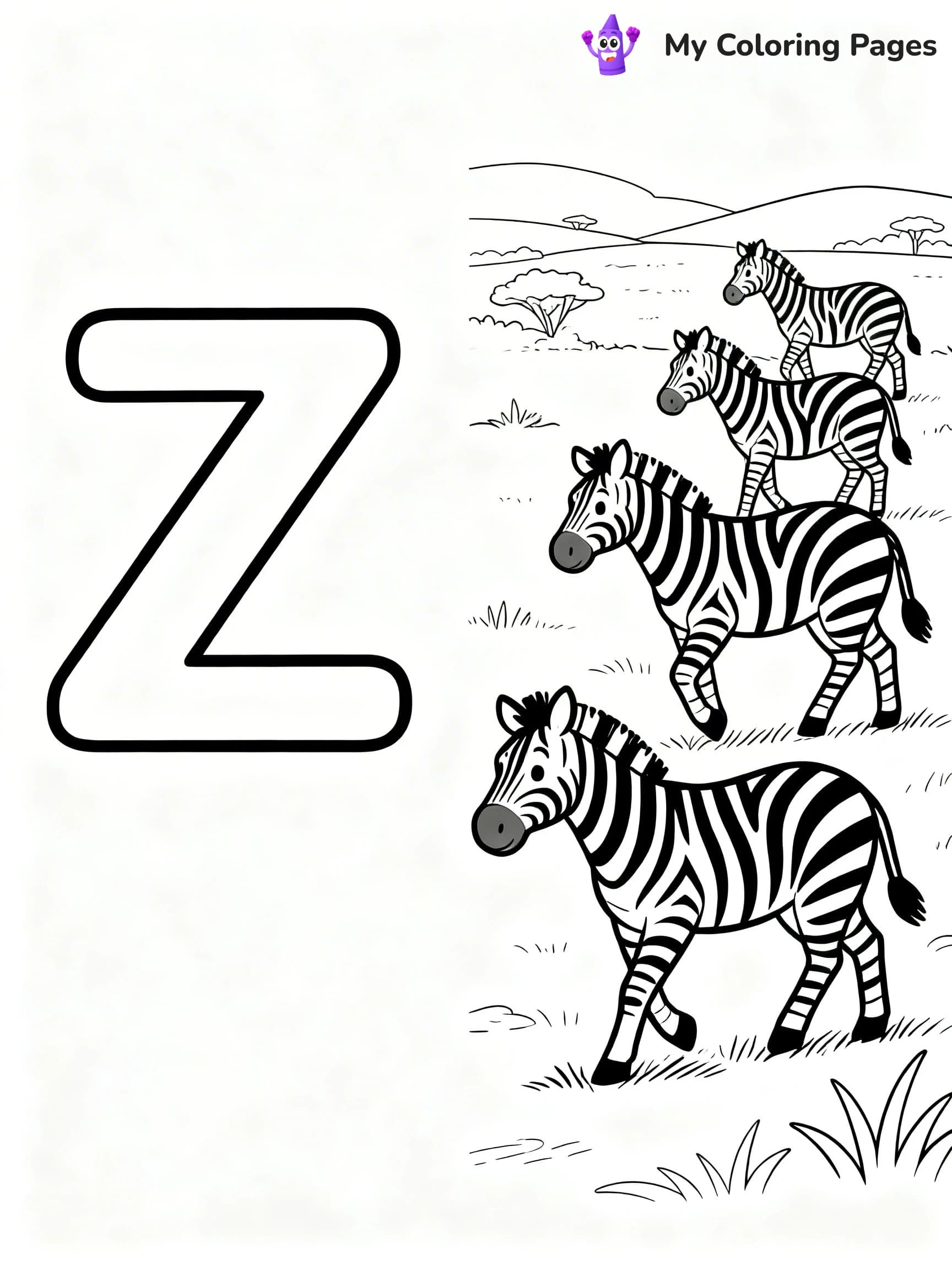 Letter Z Coloring Pages - 9