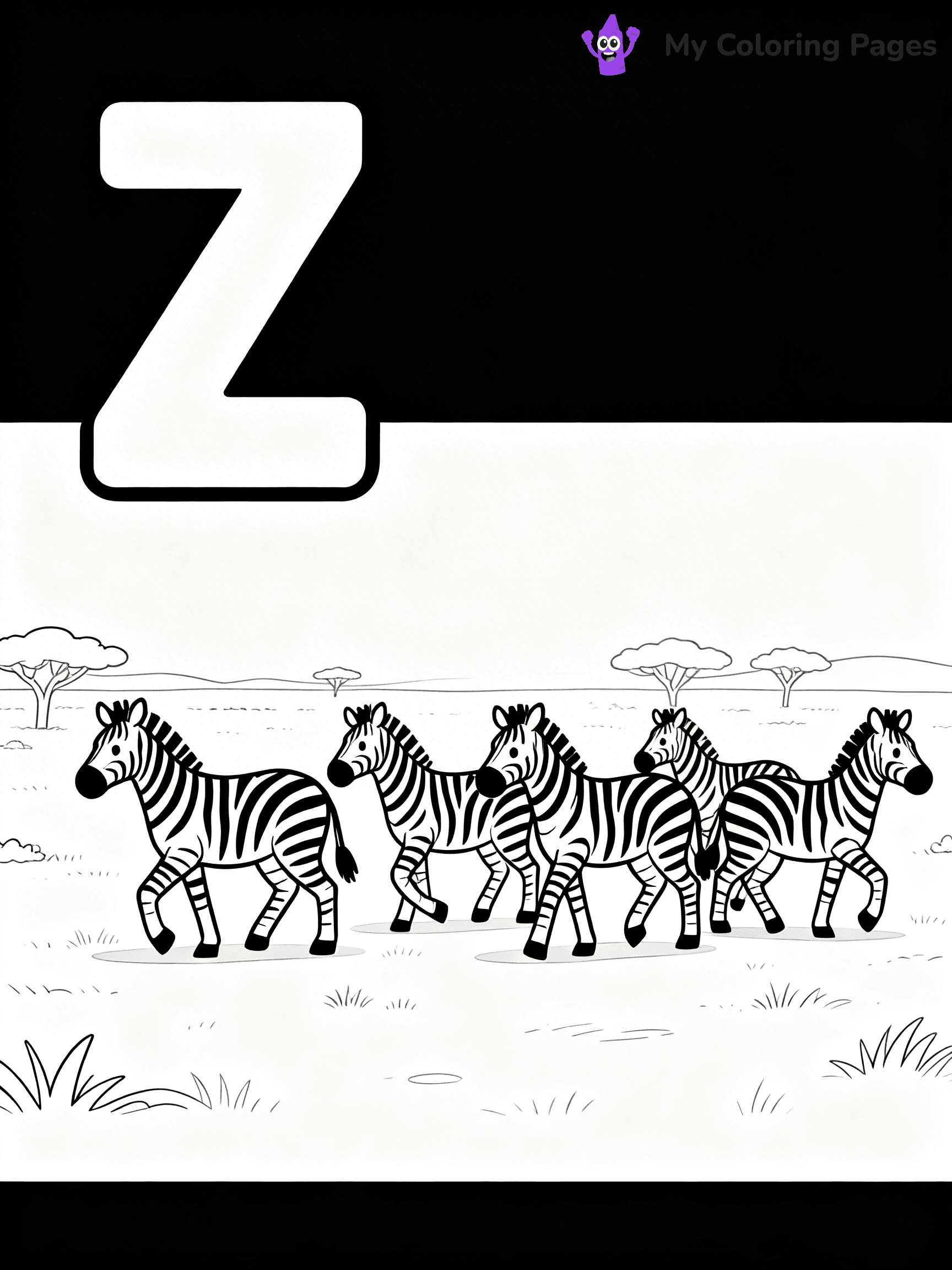 Letter Z Coloring Pages - 8