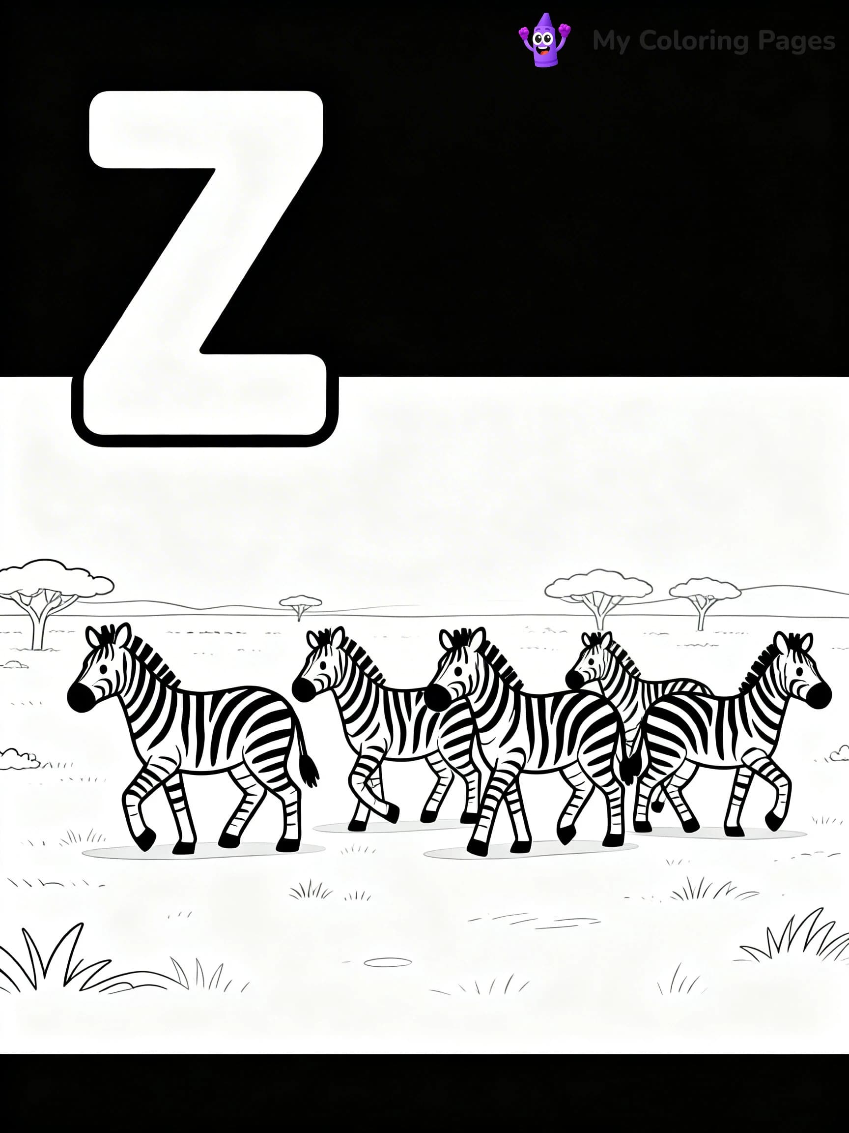 Letter Z Coloring Pages - 8