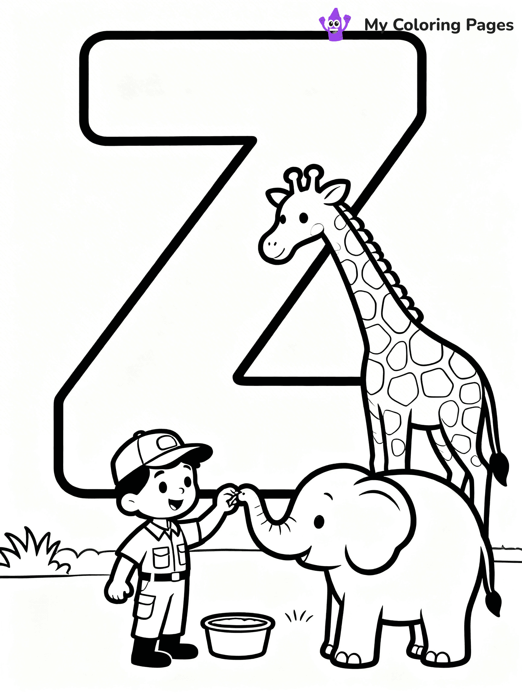Letter Z Coloring Pages - 2