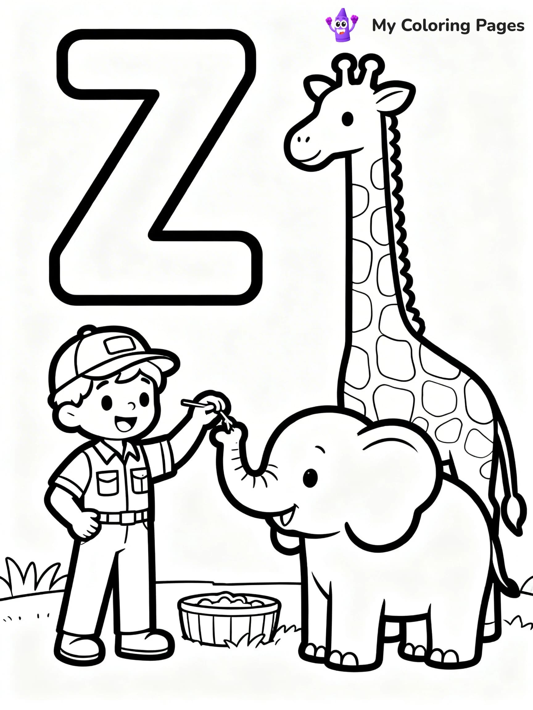 Letter Z Coloring Pages - 1
