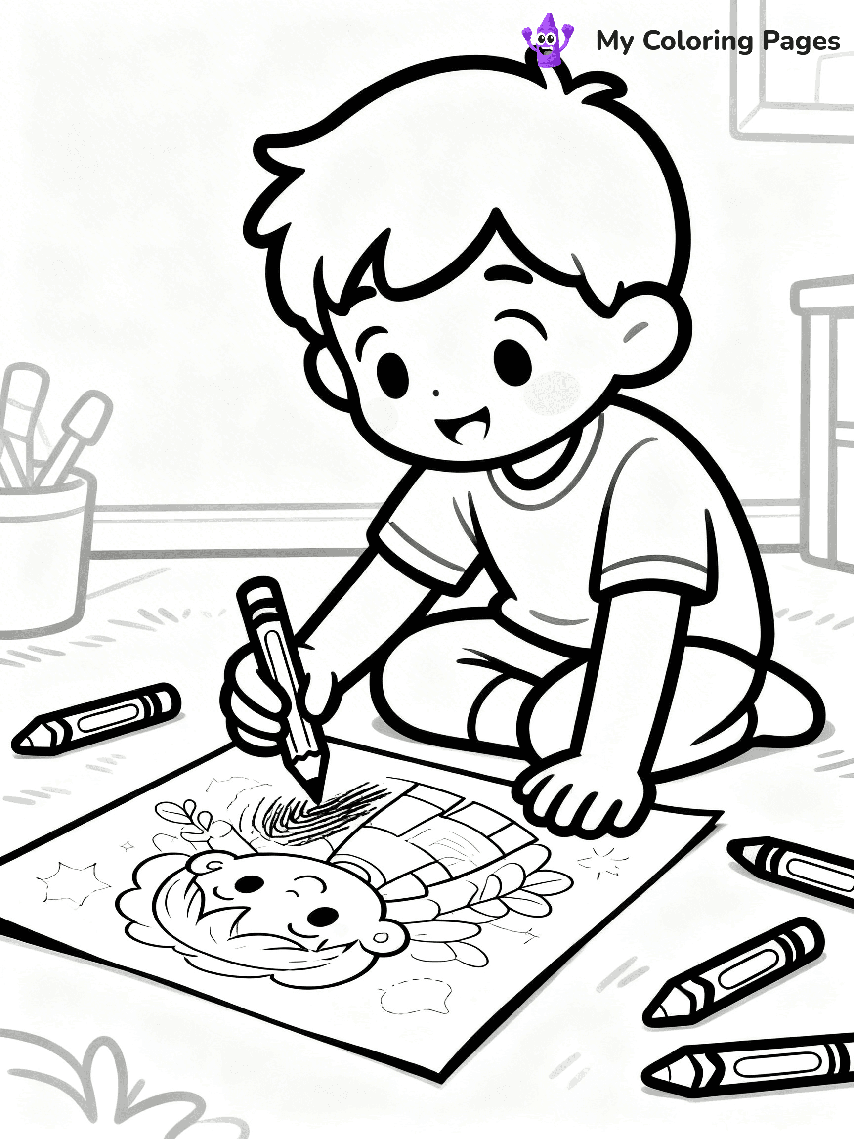 Crayon Coloring Pages - 19