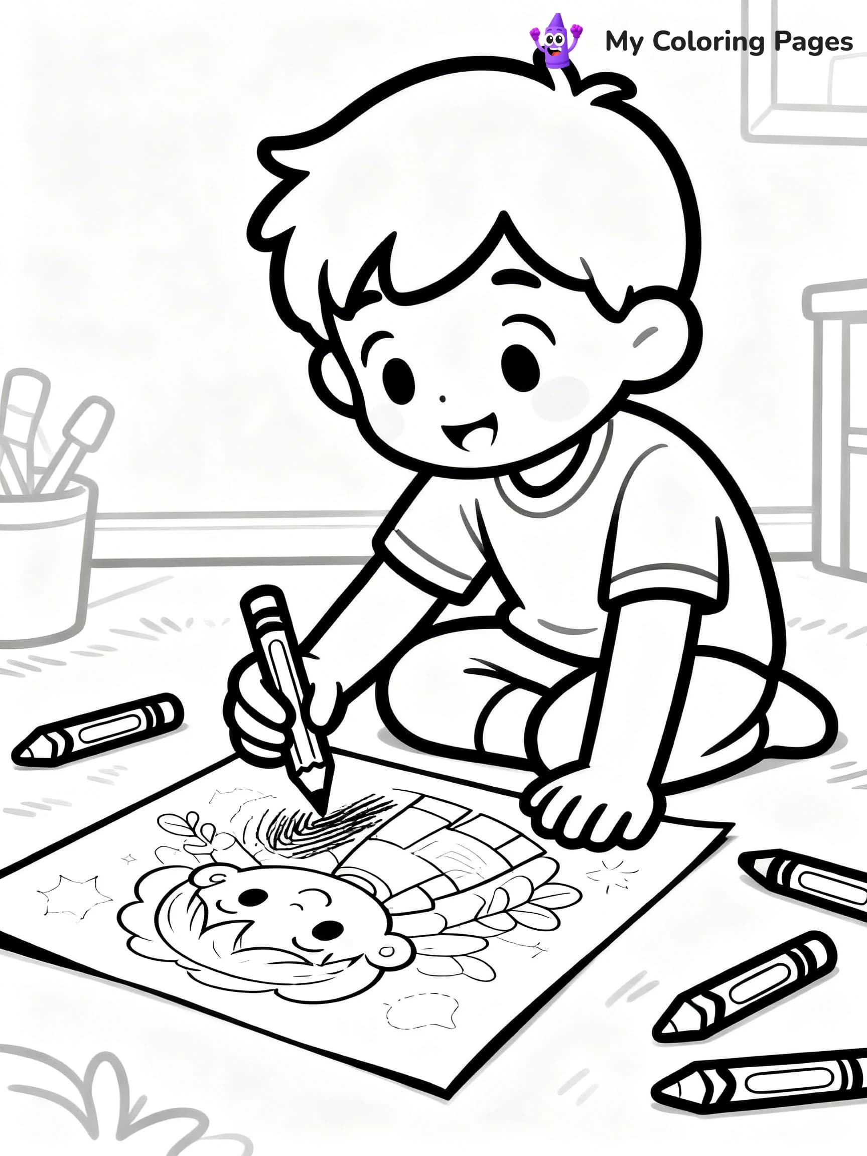 Crayon Coloring Pages - 19