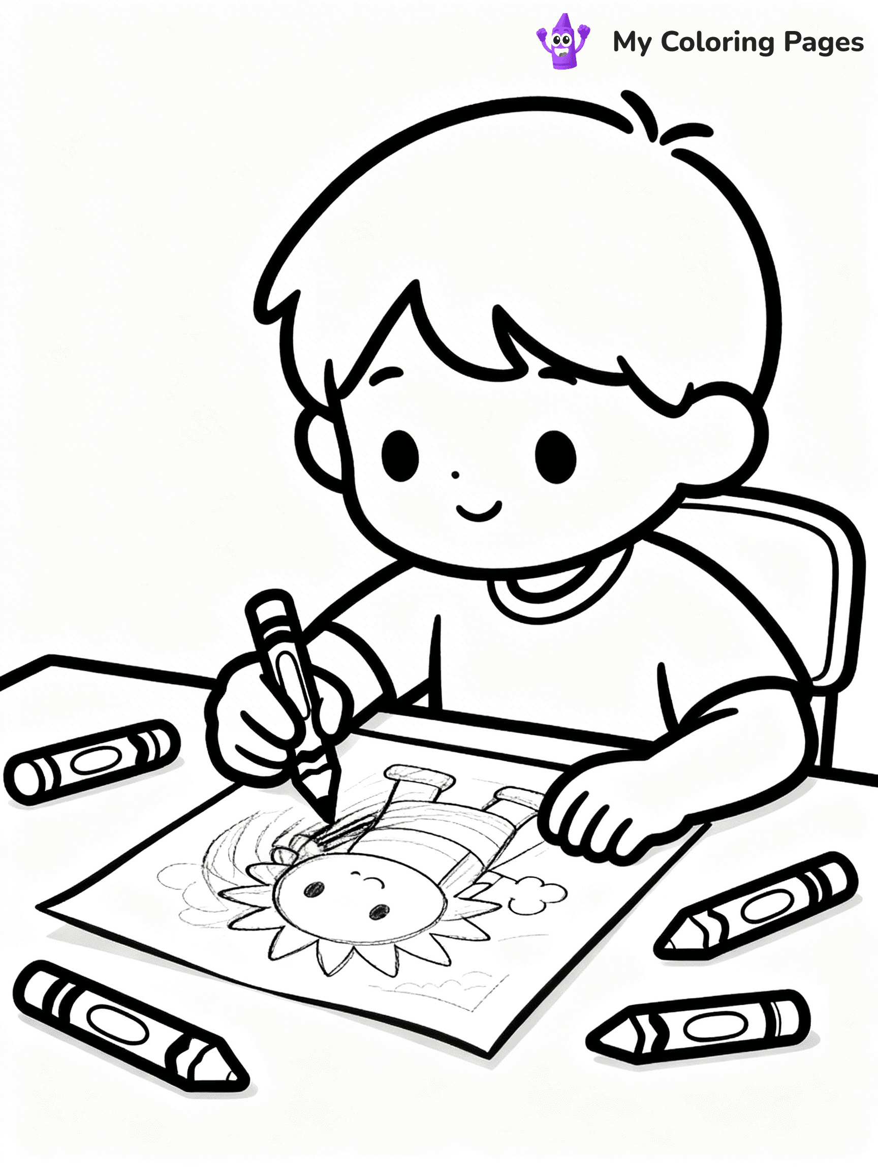 Crayon Coloring Pages - 14