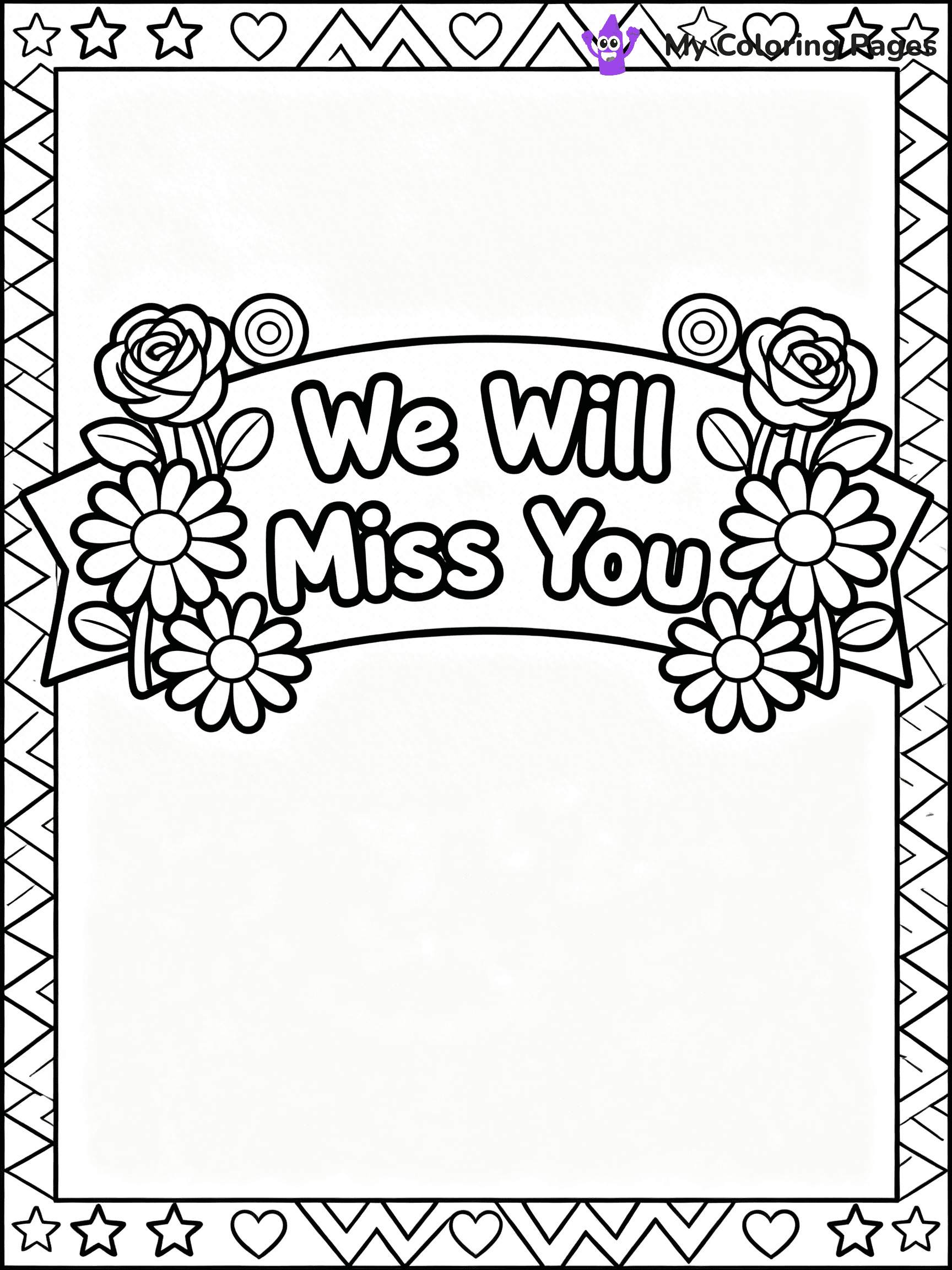 We Will Miss You Coloring Pages - 12