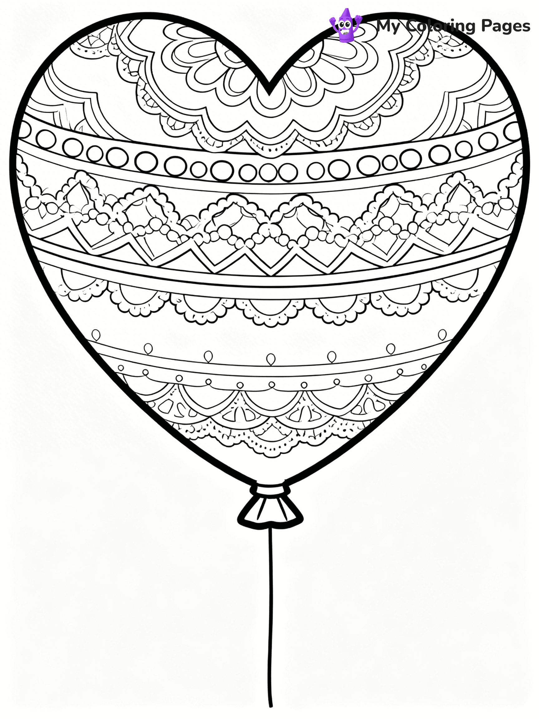 Single Balloon Coloring Pages - 34