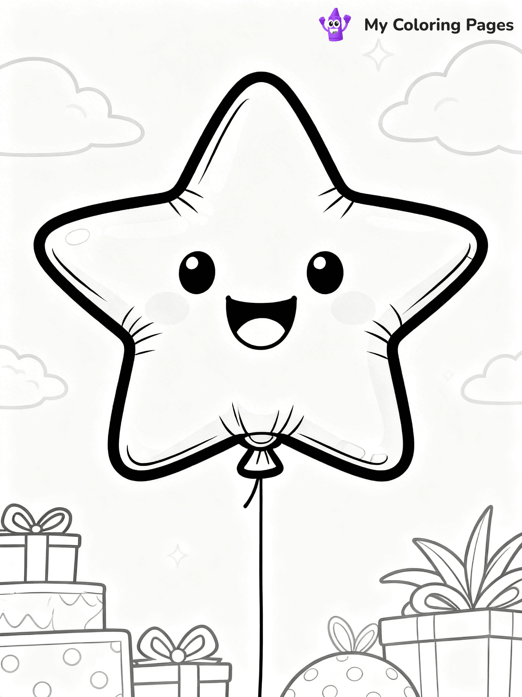 Single Balloon Coloring Pages - 9