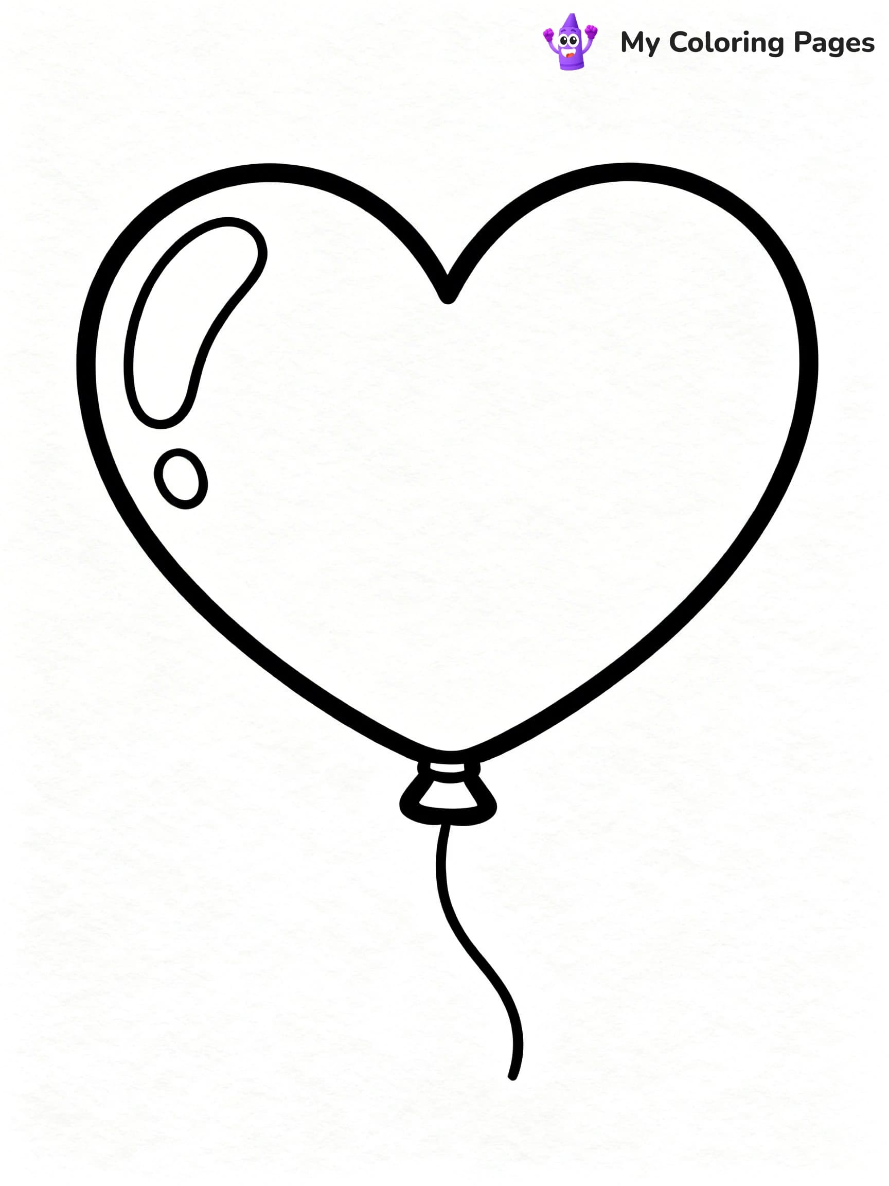 Single Balloon Coloring Pages - 1