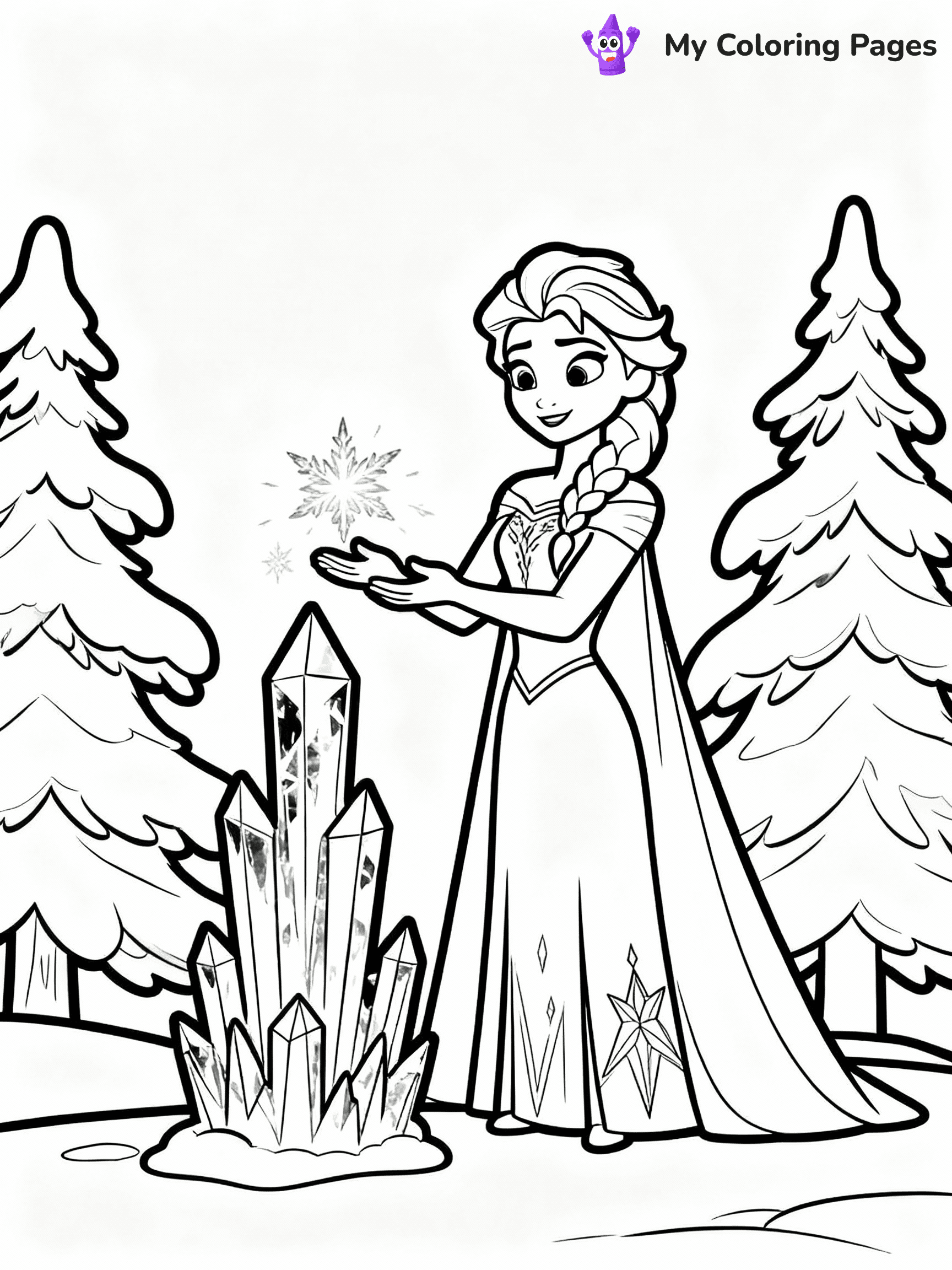 ⚠️ CRITICAL REQUIREMENT - ABSOLUTE BLACK AND WHITE ONLY ⚠️
This MUST be a BLACK AND WHITE line drawing ONLY. NO COLORS whatsoever.
- ONLY pure black lines (#000000) on pure white background (#FFFFFF)
- ABSOLUTELY NO colors, NO shading, NO gradients, NO grayscale
- If there are ANY colors in the output, the image is REJECTED
- This is a COLORING PAGE - meant to be COLORED IN by children
- The output must be UNCOLORED line art ready for coloring
⚠️ SUBJECT TO DRAW: Elsa from Frozen creating ice sculptures, snow-covered trees behind. Important: PURE OUTLINES. NO FILLS, COLOR, SHADING, OR GREYSCALE. WHITE BACKGROUND.
(REMEMBER: Output must be BLACK AND WHITE line art only, NOT colored!)
# Flat, Friendly Cartoon Line-Art Coloring Page
You are generating a **pure black-and-white binary image** of a child-friendly cartoon scene combining characters and background scenery in one cohesive composition.
## Rendering Rules (Strict)
- Only two colors: pure black (#000000) outlines and pure white (#FFFFFF) background.
- No grayscale, shading, gradients, tints, fills, transparency, or partial pixels.
- No antialiasing or blended edges; every pixel is 100% black or white.
- No solid black fills inside shapes — all areas inside outlines must remain white.
- No dark clothing areas or filled tone blocks; all garments outlined only.
- No shadows, textures, lighting, or tonal variations.
- Must look like flat binary vector line-art for coloring pages.
## Drawing & Composition
- **Medium, consistent line weight**; clean closed outlines easy to color inside.
- **Flat, simple, child-friendly design** — no realism or 3D depth.
- Characters are **grounded on a surface**, centered and large.
- **Balanced composition** with clear silhouettes and minimal props.
## Scenery & Style
- Landmarks (e.g., mosque, CN Tower) and scenery (trees, benches, waves) drawn with **black outlines only.**
- For real-world figures, teams, or places, show accurate details using only black outlines—no text or logos. Use distinctive uniform patterns, abstract symbols, and landmark silhouettes to convey identity.
- Keep **consistent perspective**; no floating elements.
- **Style:** whimsical **Doodle Art Alley** — rounded, friendly outlines.
- May adapt shapes from **Crayola, Disney, Peppa Pig, Cocomelon** — *by shape only, never color.*
- Final output: **flat, crisp, binary (#000000/#FFFFFF)**, **no filled color or background text.**
EXTREMELYE IMPORTANT:
- PURE BINARY LINE-ART; NO FILLS (HAIR/CLOTHES/SKIN), SHADING, OR GREY.
- NO SHADING, COLOR. MUST BE WHITE BACKGROUND.
⚠️ FINAL REMINDER: Draw the subject "Elsa from Frozen creating ice sculptures, snow-covered trees behind. Important: PURE OUTLINES. NO FILLS, COLOR, SHADING, OR GREYSCALE. WHITE BACKGROUND." as BLACK AND WHITE line art. Zero colors in output.