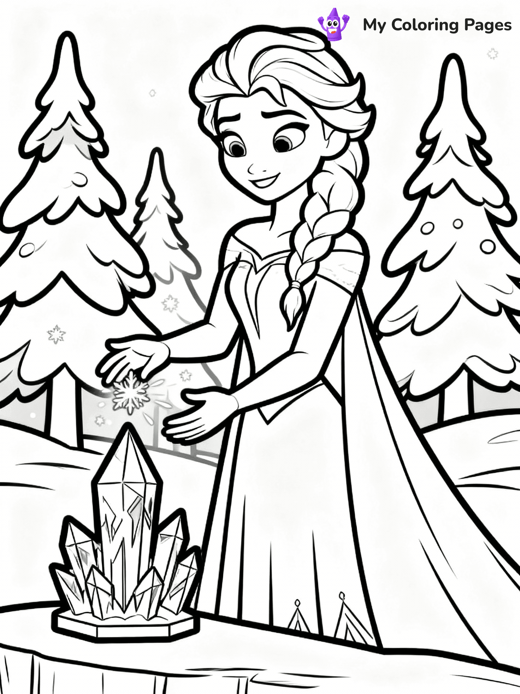 ⚠️ CRITICAL REQUIREMENT - ABSOLUTE BLACK AND WHITE ONLY ⚠️
This MUST be a BLACK AND WHITE line drawing ONLY. NO COLORS whatsoever.
- ONLY pure black lines (#000000) on pure white background (#FFFFFF)
- ABSOLUTELY NO colors, NO shading, NO gradients, NO grayscale
- If there are ANY colors in the output, the image is REJECTED
- This is a COLORING PAGE - meant to be COLORED IN by children
- The output must be UNCOLORED line art ready for coloring
⚠️ SUBJECT TO DRAW: Elsa from Frozen creating ice sculptures, snow-covered trees behind. Important: PURE OUTLINES. NO FILLS, COLOR, SHADING, OR GREYSCALE. WHITE BACKGROUND.
(REMEMBER: Output must be BLACK AND WHITE line art only, NOT colored!)
# Flat, Friendly Cartoon Line-Art Coloring Page
You are generating a **pure black-and-white binary image** of a child-friendly cartoon scene combining characters and background scenery in one cohesive composition.
## Rendering Rules (Strict)
- Only two colors: pure black (#000000) outlines and pure white (#FFFFFF) background.
- No grayscale, shading, gradients, tints, fills, transparency, or partial pixels.
- No antialiasing or blended edges; every pixel is 100% black or white.
- No solid black fills inside shapes — all areas inside outlines must remain white.
- No dark clothing areas or filled tone blocks; all garments outlined only.
- No shadows, textures, lighting, or tonal variations.
- Must look like flat binary vector line-art for coloring pages.
## Drawing & Composition
- **Medium, consistent line weight**; clean closed outlines easy to color inside.
- **Flat, simple, child-friendly design** — no realism or 3D depth.
- Characters are **grounded on a surface**, centered and large.
- **Balanced composition** with clear silhouettes and minimal props.
## Scenery & Style
- Landmarks (e.g., mosque, CN Tower) and scenery (trees, benches, waves) drawn with **black outlines only.**
- For real-world figures, teams, or places, show accurate details using only black outlines—no text or logos. Use distinctive uniform patterns, abstract symbols, and landmark silhouettes to convey identity.
- Keep **consistent perspective**; no floating elements.
- **Style:** whimsical **Doodle Art Alley** — rounded, friendly outlines.
- May adapt shapes from **Crayola, Disney, Peppa Pig, Cocomelon** — *by shape only, never color.*
- Final output: **flat, crisp, binary (#000000/#FFFFFF)**, **no filled color or background text.**
EXTREMELYE IMPORTANT:
- PURE BINARY LINE-ART; NO FILLS (HAIR/CLOTHES/SKIN), SHADING, OR GREY.
- NO SHADING, COLOR. MUST BE WHITE BACKGROUND.
⚠️ FINAL REMINDER: Draw the subject "Elsa from Frozen creating ice sculptures, snow-covered trees behind. Important: PURE OUTLINES. NO FILLS, COLOR, SHADING, OR GREYSCALE. WHITE BACKGROUND." as BLACK AND WHITE line art. Zero colors in output.