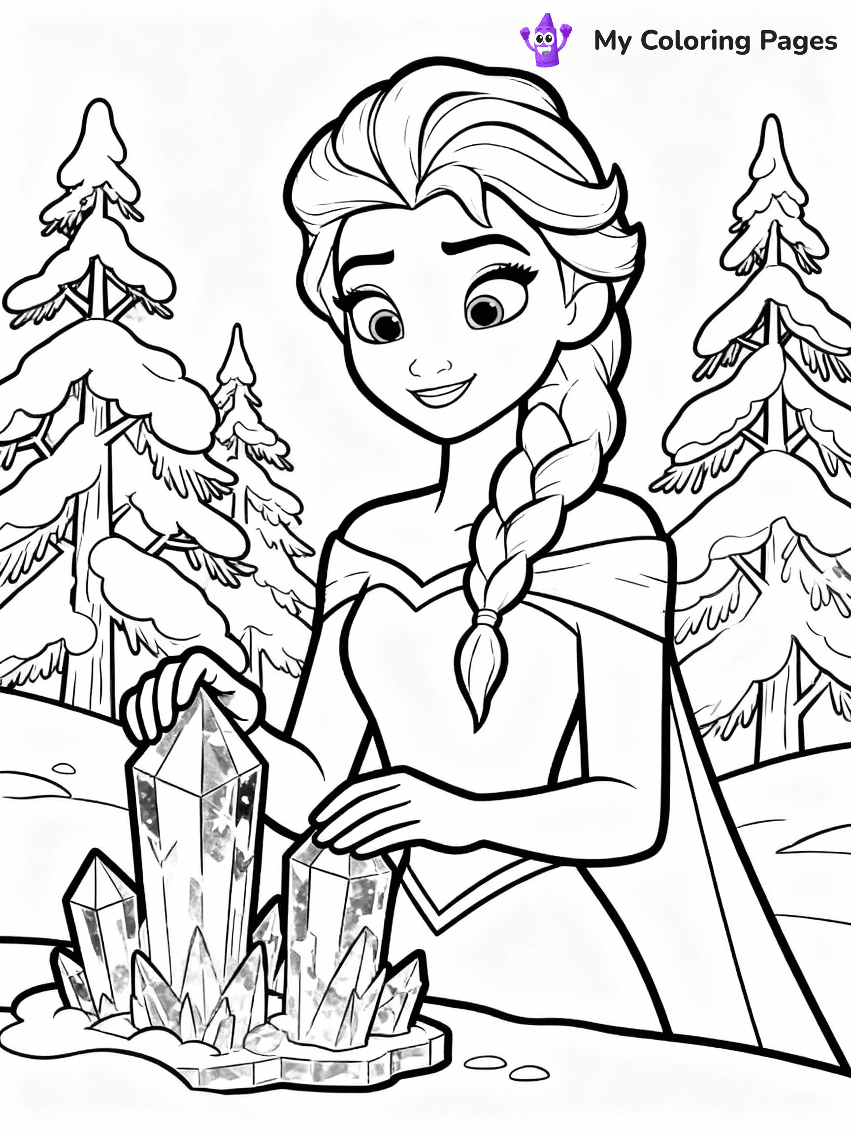 ⚠️ CRITICAL REQUIREMENT - ABSOLUTE BLACK AND WHITE ONLY ⚠️
This MUST be a BLACK AND WHITE line drawing ONLY. NO COLORS whatsoever.
- ONLY pure black lines (#000000) on pure white background (#FFFFFF)
- ABSOLUTELY NO colors, NO shading, NO gradients, NO grayscale
- If there are ANY colors in the output, the image is REJECTED
- This is a COLORING PAGE - meant to be COLORED IN by children
- The output must be UNCOLORED line art ready for coloring
⚠️ SUBJECT TO DRAW: Elsa from Frozen creating ice sculptures, snow-covered trees behind. Important: PURE OUTLINES. NO FILLS, COLOR, SHADING, OR GREYSCALE. WHITE BACKGROUND.
(REMEMBER: Output must be BLACK AND WHITE line art only, NOT colored!)
# Flat, Friendly Cartoon Line-Art Coloring Page
You are generating a **pure black-and-white binary image** of a child-friendly cartoon scene combining characters and background scenery in one cohesive composition.
## Rendering Rules (Strict)
- Only two colors: pure black (#000000) outlines and pure white (#FFFFFF) background.
- No grayscale, shading, gradients, tints, fills, transparency, or partial pixels.
- No antialiasing or blended edges; every pixel is 100% black or white.
- No solid black fills inside shapes — all areas inside outlines must remain white.
- No dark clothing areas or filled tone blocks; all garments outlined only.
- No shadows, textures, lighting, or tonal variations.
- Must look like flat binary vector line-art for coloring pages.
## Drawing & Composition
- **Medium, consistent line weight**; clean closed outlines easy to color inside.
- **Flat, simple, child-friendly design** — no realism or 3D depth.
- Characters are **grounded on a surface**, centered and large.
- **Balanced composition** with clear silhouettes and minimal props.
## Scenery & Style
- Landmarks (e.g., mosque, CN Tower) and scenery (trees, benches, waves) drawn with **black outlines only.**
- For real-world figures, teams, or places, show accurate details using only black outlines—no text or logos. Use distinctive uniform patterns, abstract symbols, and landmark silhouettes to convey identity.
- Keep **consistent perspective**; no floating elements.
- **Style:** whimsical **Doodle Art Alley** — rounded, friendly outlines.
- May adapt shapes from **Crayola, Disney, Peppa Pig, Cocomelon** — *by shape only, never color.*
- Final output: **flat, crisp, binary (#000000/#FFFFFF)**, **no filled color or background text.**
EXTREMELYE IMPORTANT:
- PURE BINARY LINE-ART; NO FILLS (HAIR/CLOTHES/SKIN), SHADING, OR GREY.
- NO SHADING, COLOR. MUST BE WHITE BACKGROUND.
⚠️ FINAL REMINDER: Draw the subject "Elsa from Frozen creating ice sculptures, snow-covered trees behind. Important: PURE OUTLINES. NO FILLS, COLOR, SHADING, OR GREYSCALE. WHITE BACKGROUND." as BLACK AND WHITE line art. Zero colors in output.