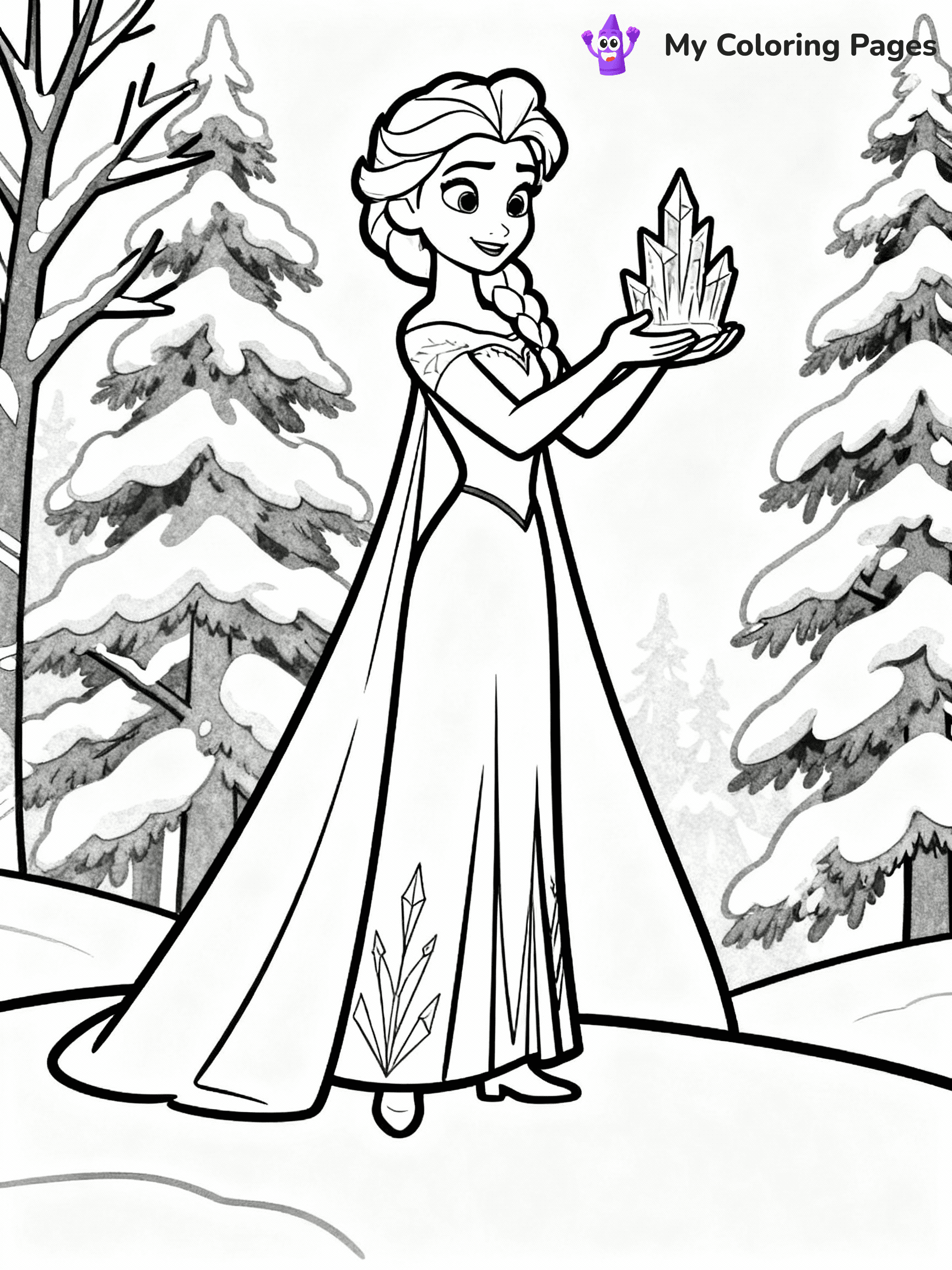 ⚠️ CRITICAL REQUIREMENT - ABSOLUTE BLACK AND WHITE ONLY ⚠️
This MUST be a BLACK AND WHITE line drawing ONLY. NO COLORS whatsoever.
- ONLY pure black lines (#000000) on pure white background (#FFFFFF)
- ABSOLUTELY NO colors, NO shading, NO gradients, NO grayscale
- If there are ANY colors in the output, the image is REJECTED
- This is a COLORING PAGE - meant to be COLORED IN by children
- The output must be UNCOLORED line art ready for coloring
⚠️ SUBJECT TO DRAW: Elsa from Frozen creating ice sculptures, snow-covered trees behind. Important: PURE OUTLINES. NO FILLS, COLOR, SHADING, OR GREYSCALE. WHITE BACKGROUND.
(REMEMBER: Output must be BLACK AND WHITE line art only, NOT colored!)
# Flat, Friendly Cartoon Line-Art Coloring Page
You are generating a **pure black-and-white binary image** of a child-friendly cartoon scene combining characters and background scenery in one cohesive composition.
## Rendering Rules (Strict)
- Only two colors: pure black (#000000) outlines and pure white (#FFFFFF) background.
- No grayscale, shading, gradients, tints, fills, transparency, or partial pixels.
- No antialiasing or blended edges; every pixel is 100% black or white.
- No solid black fills inside shapes — all areas inside outlines must remain white.
- No dark clothing areas or filled tone blocks; all garments outlined only.
- No shadows, textures, lighting, or tonal variations.
- Must look like flat binary vector line-art for coloring pages.
## Drawing & Composition
- **Medium, consistent line weight**; clean closed outlines easy to color inside.
- **Flat, simple, child-friendly design** — no realism or 3D depth.
- Characters are **grounded on a surface**, centered and large.
- **Balanced composition** with clear silhouettes and minimal props.
## Scenery & Style
- Landmarks (e.g., mosque, CN Tower) and scenery (trees, benches, waves) drawn with **black outlines only.**
- For real-world figures, teams, or places, show accurate details using only black outlines—no text or logos. Use distinctive uniform patterns, abstract symbols, and landmark silhouettes to convey identity.
- Keep **consistent perspective**; no floating elements.
- **Style:** whimsical **Doodle Art Alley** — rounded, friendly outlines.
- May adapt shapes from **Crayola, Disney, Peppa Pig, Cocomelon** — *by shape only, never color.*
- Final output: **flat, crisp, binary (#000000/#FFFFFF)**, **no filled color or background text.**
EXTREMELYE IMPORTANT:
- PURE BINARY LINE-ART; NO FILLS (HAIR/CLOTHES/SKIN), SHADING, OR GREY.
- NO SHADING, COLOR. MUST BE WHITE BACKGROUND.
⚠️ FINAL REMINDER: Draw the subject "Elsa from Frozen creating ice sculptures, snow-covered trees behind. Important: PURE OUTLINES. NO FILLS, COLOR, SHADING, OR GREYSCALE. WHITE BACKGROUND." as BLACK AND WHITE line art. Zero colors in output.