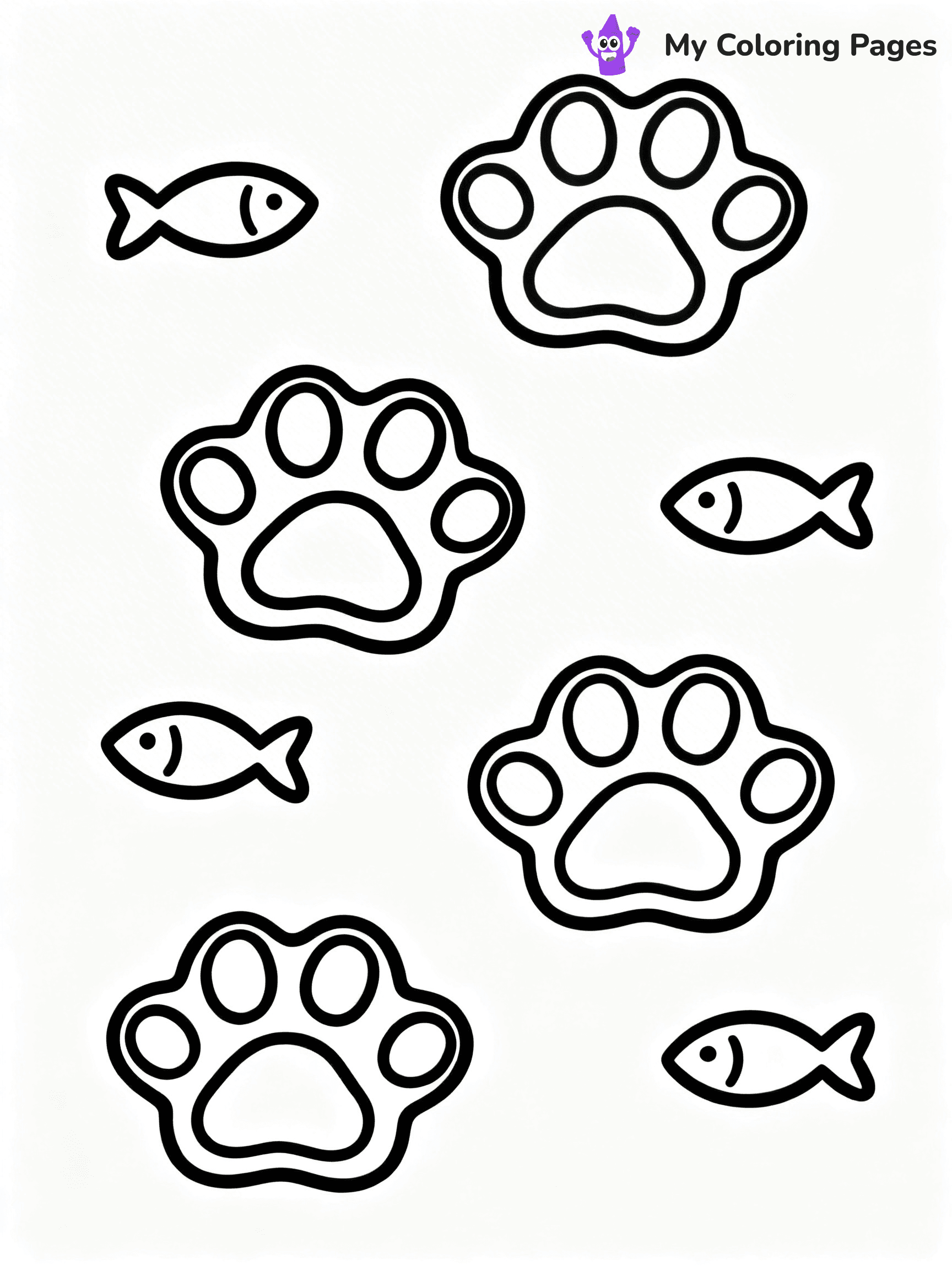 Paw Print Coloring Pages - 30
