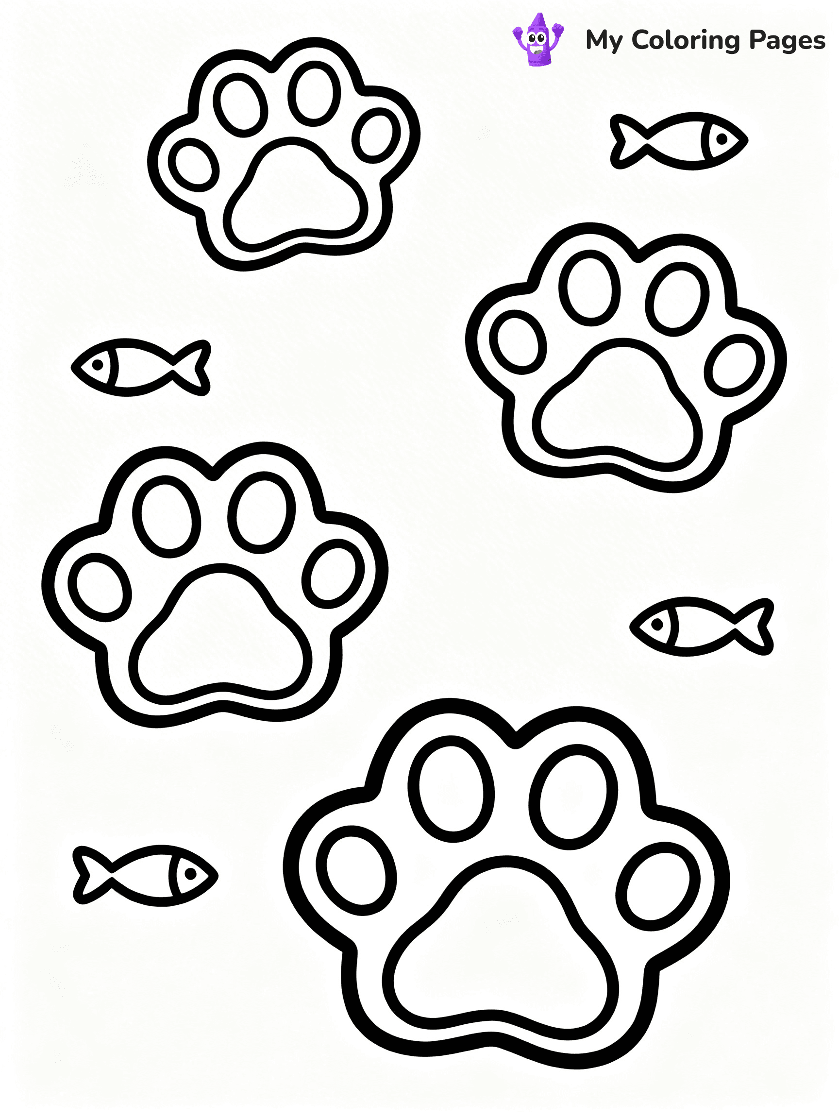 Paw Print Coloring Pages - 27