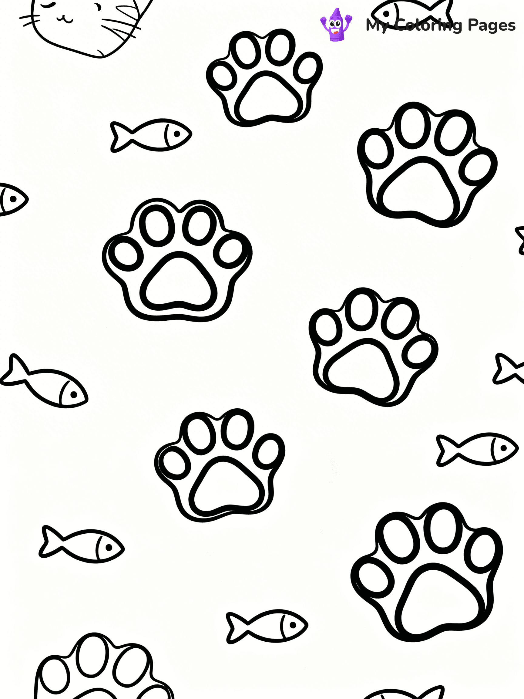 Paw Print Coloring Pages - 26