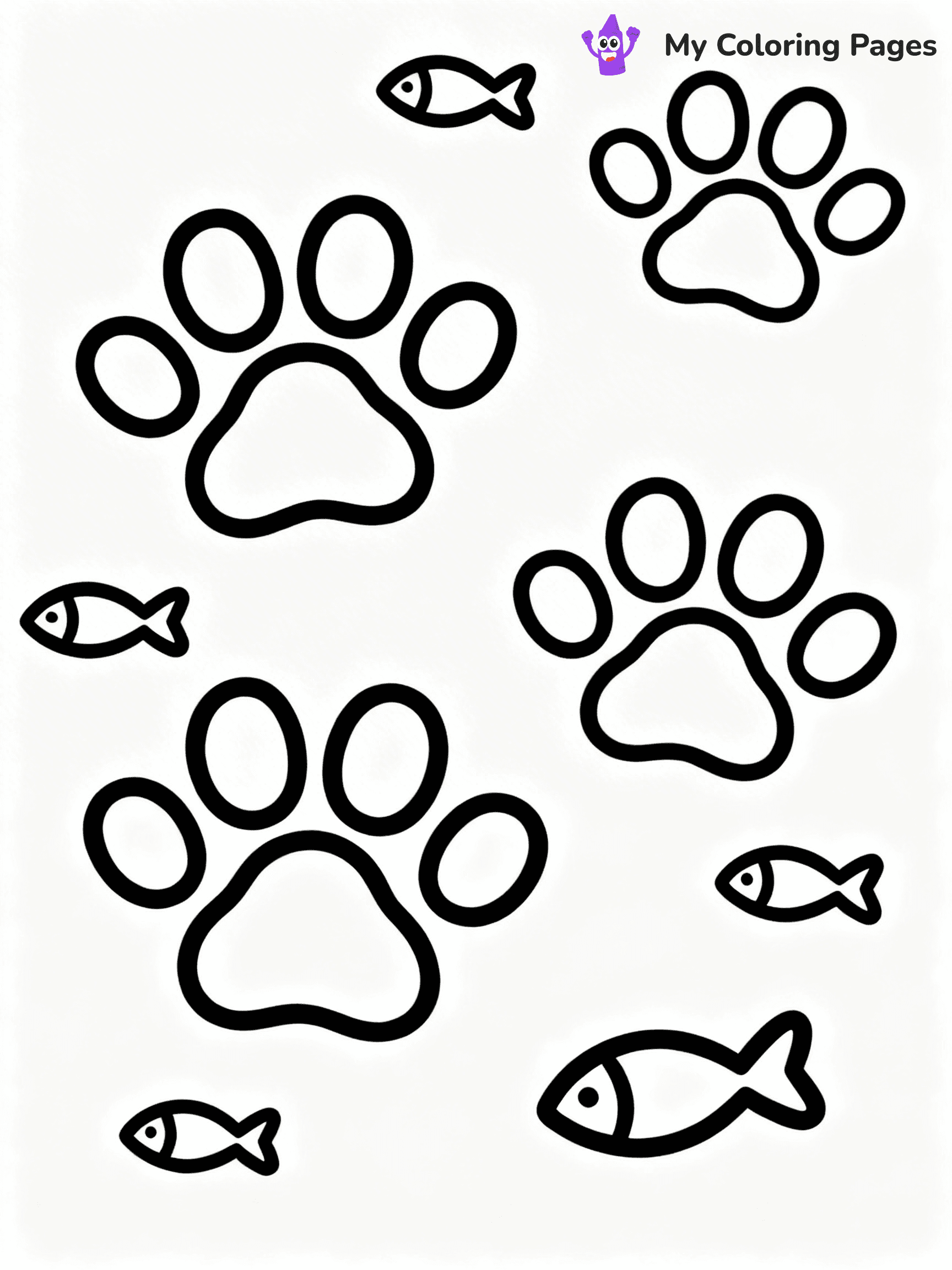 Paw Print Coloring Pages - 25