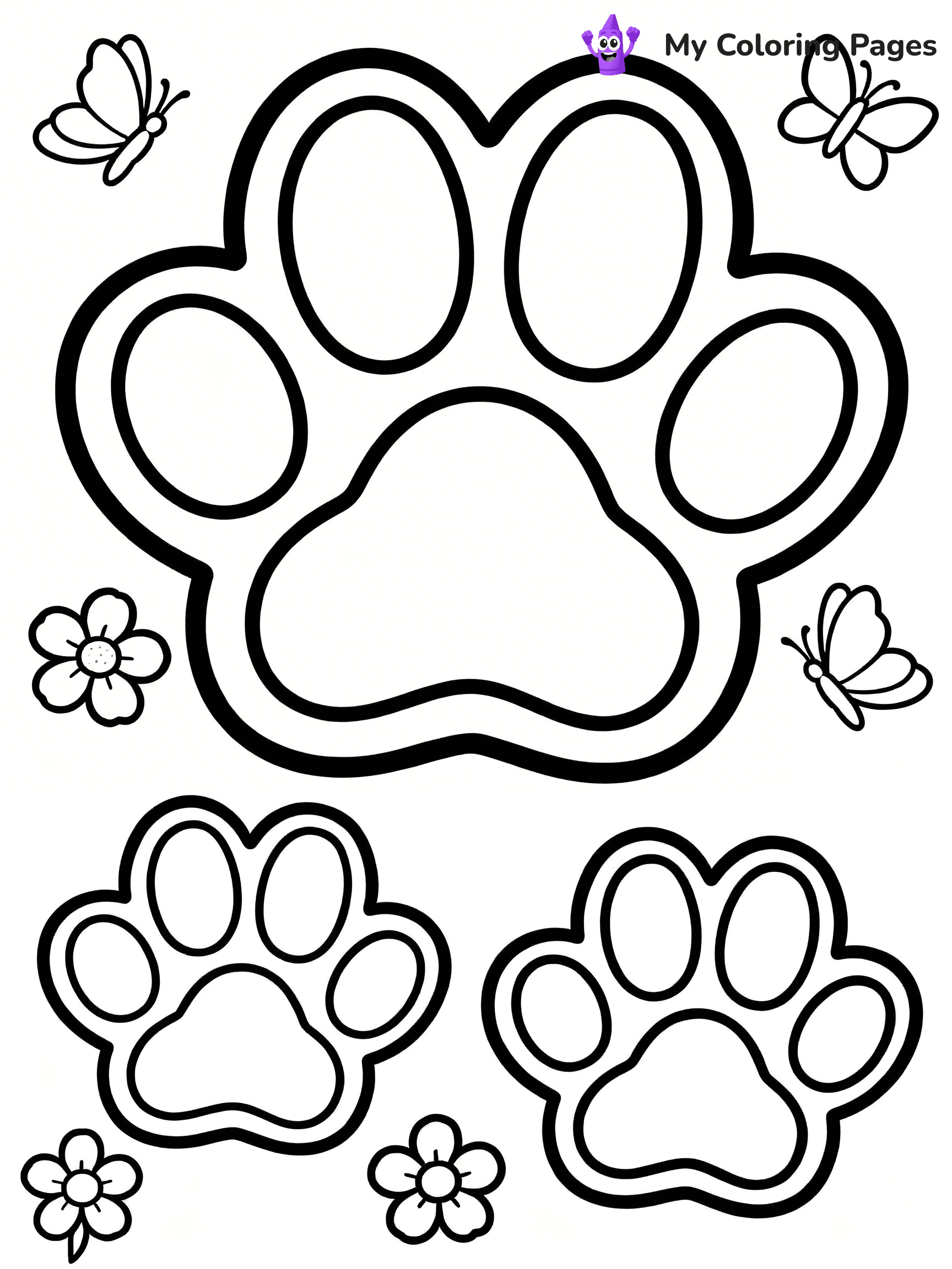 Paw Print Coloring Pages - 20