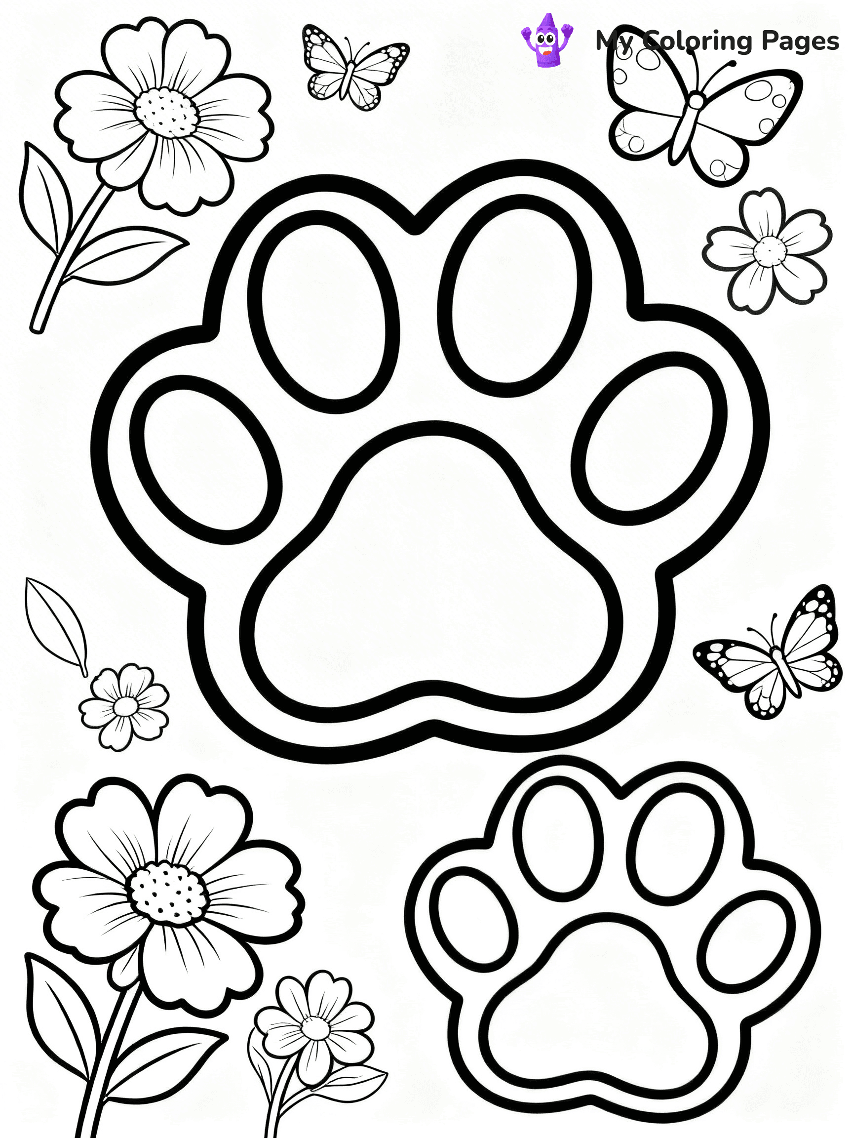Paw Print Coloring Pages - 19